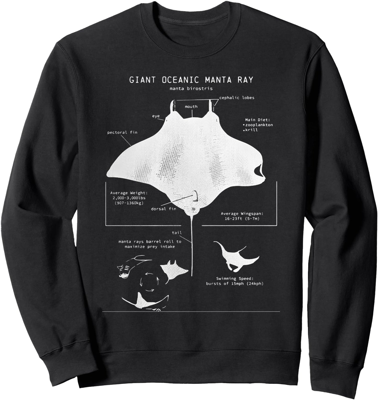 Manta Ray Anatomy Sweatshirt