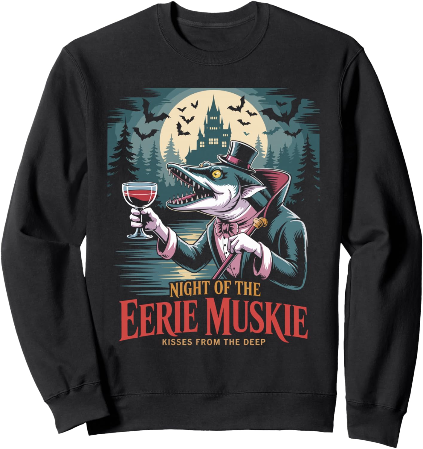 Muskie Fishing Muskellunge Angler Halloween Sweatshirt