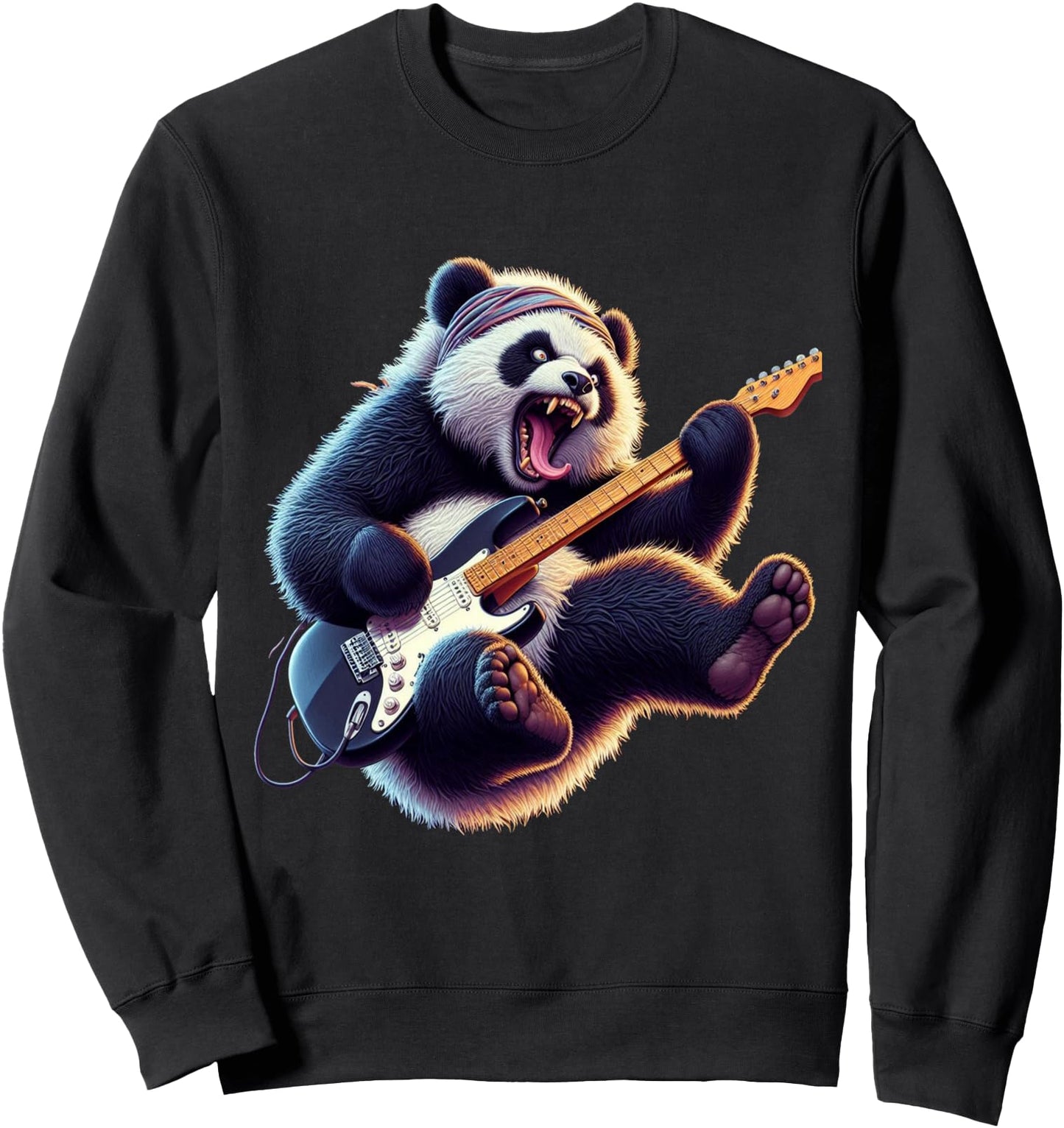Rock Panda Bear Playing Guitar Sweatshirt