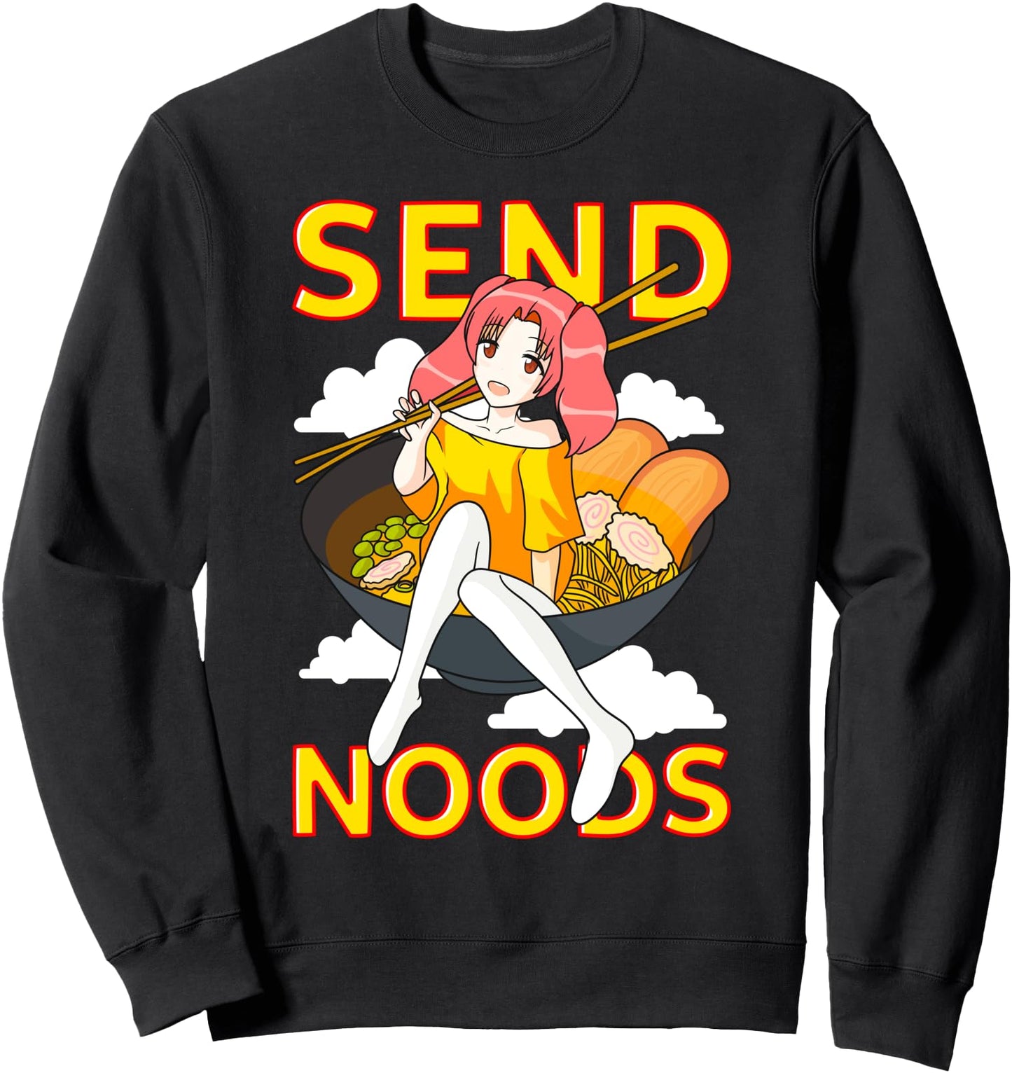 Funny quote send me noods kawaii, Japanese Anime Manga Sweatshirt