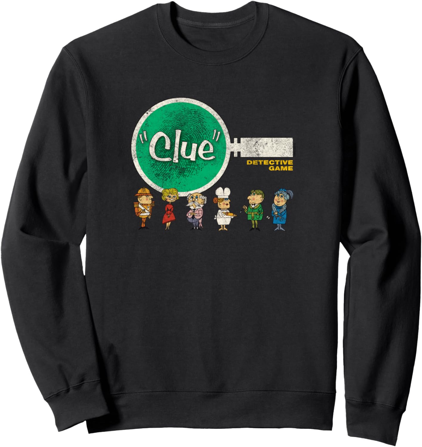 Clue Characters Retro Magnifying Glass Logo Sweatshirt
