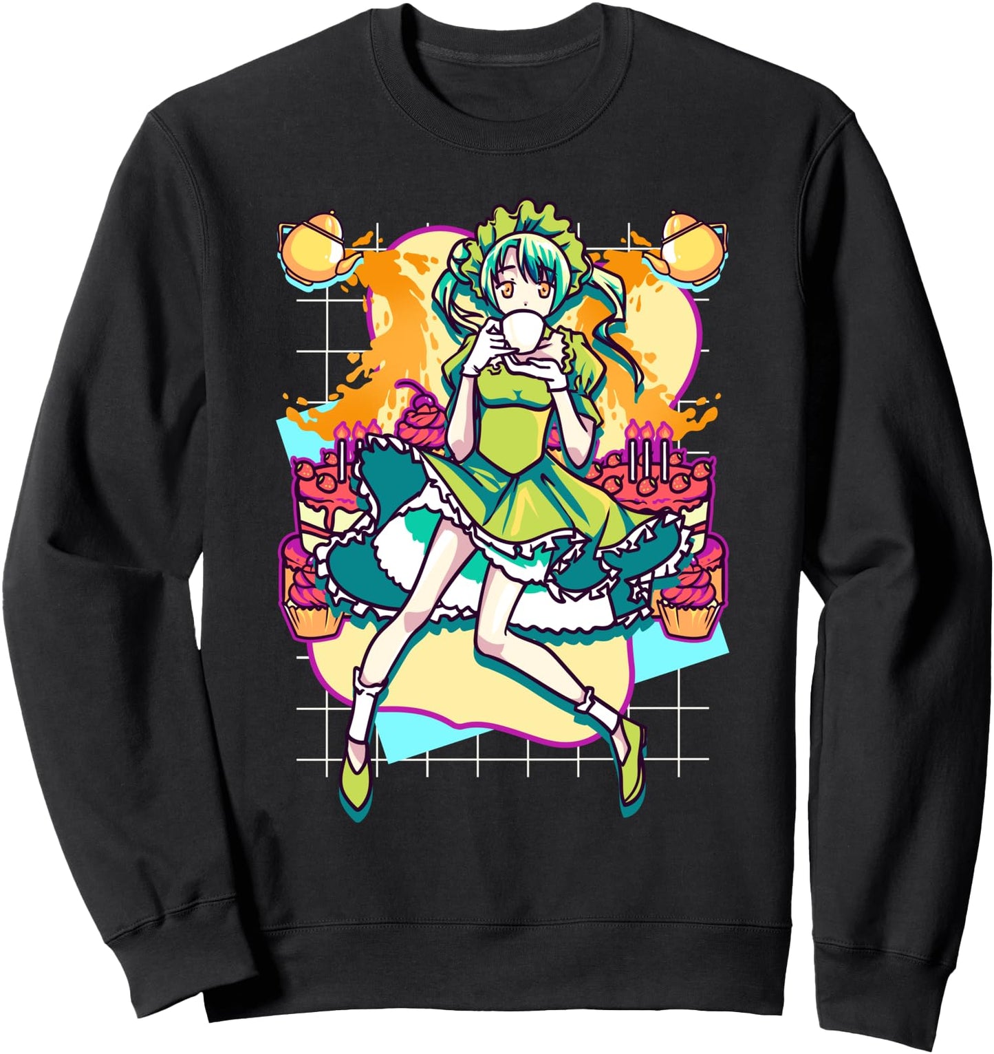 Anime Girl Lolita Birthday Tea & Cake Japanese Kawaii Style Sweatshirt