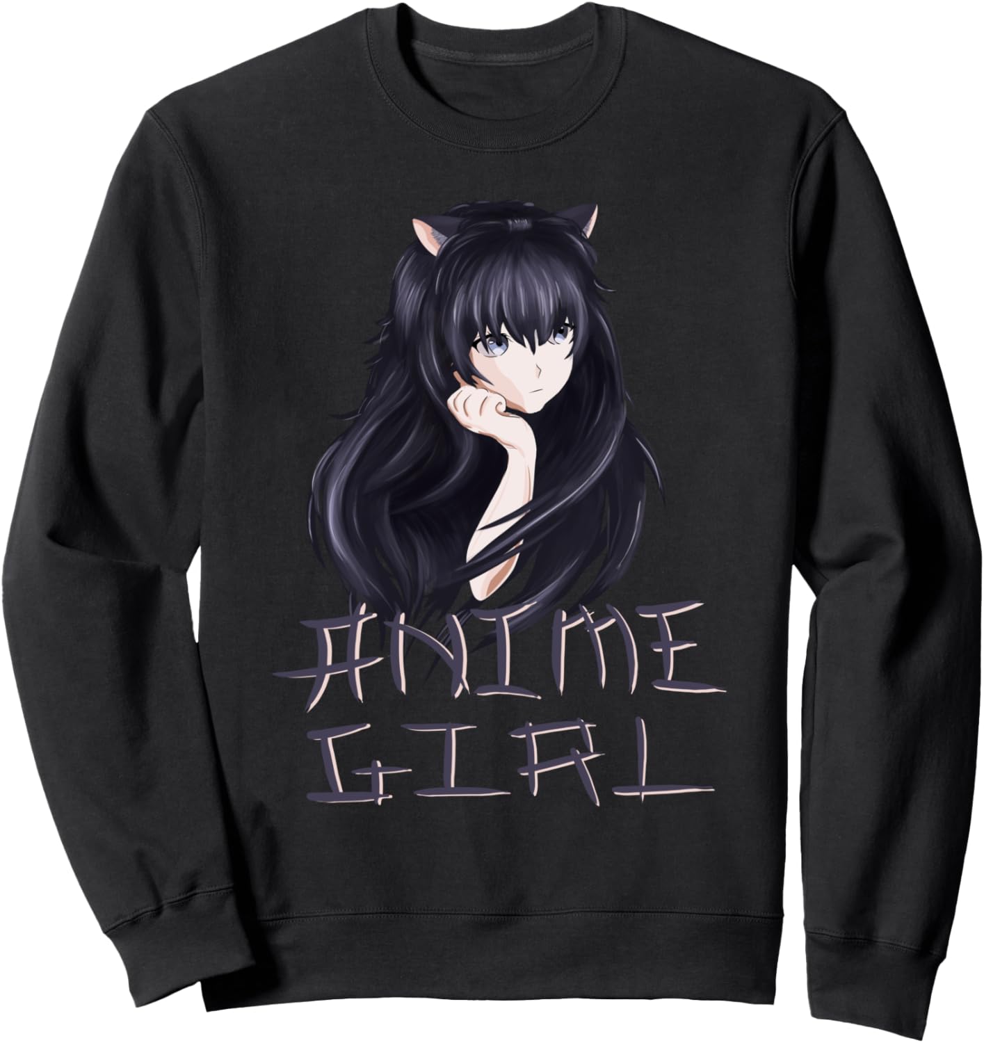 Kawaii Anime Girl Kitty Neko Ears Teen Girls Anime Goth Girl Sweatshirt