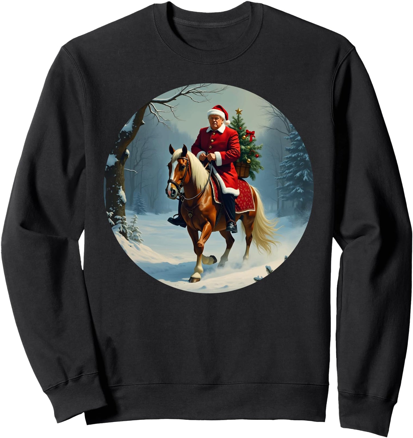 Santa Trump Tee Xmas Donald Apparel Funny Christmas Pajamas Sweatshirt