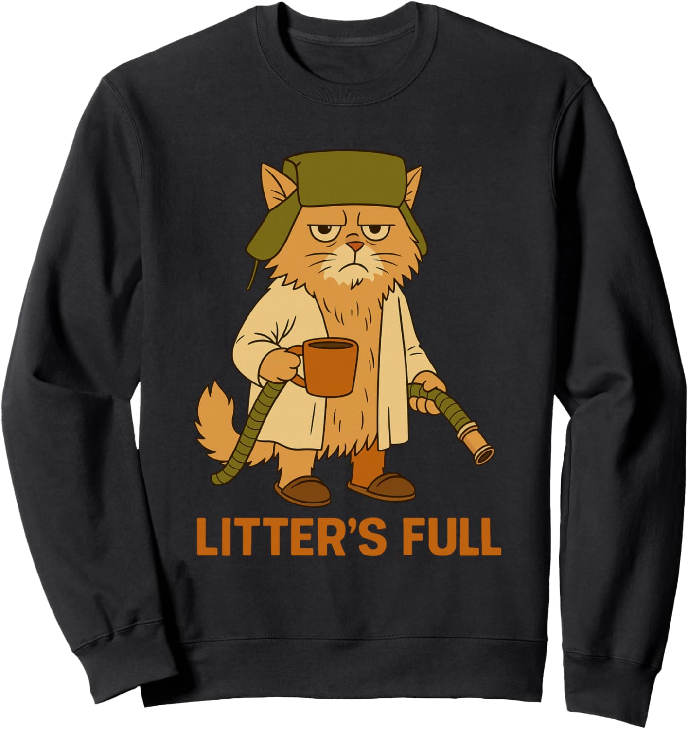 Litter\u2019s Full Funny Cat Lovers Christmas Xmas Sweatshirt