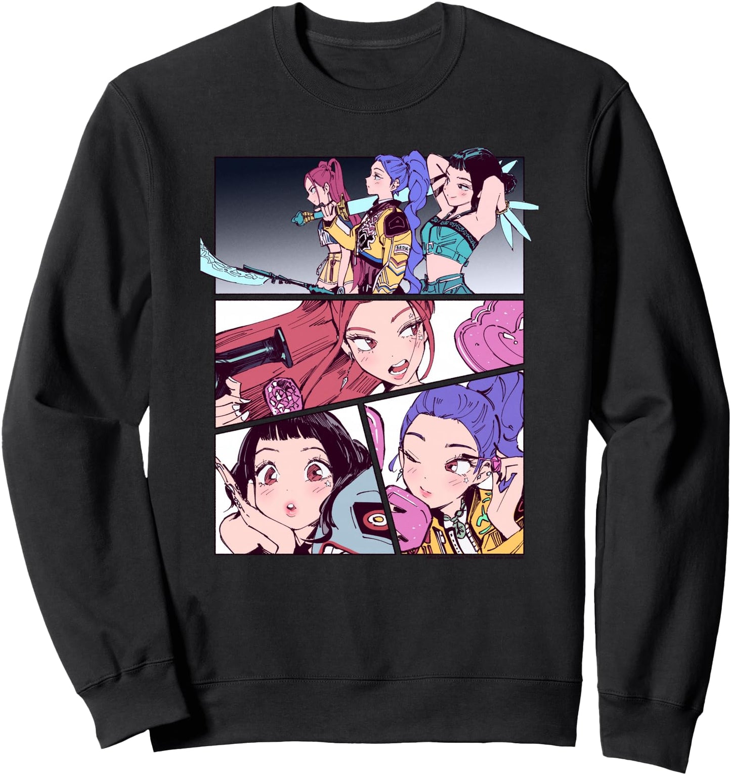 KPop Demon Hunters Huntrix Manhwa Panels Poster Sweatshirt