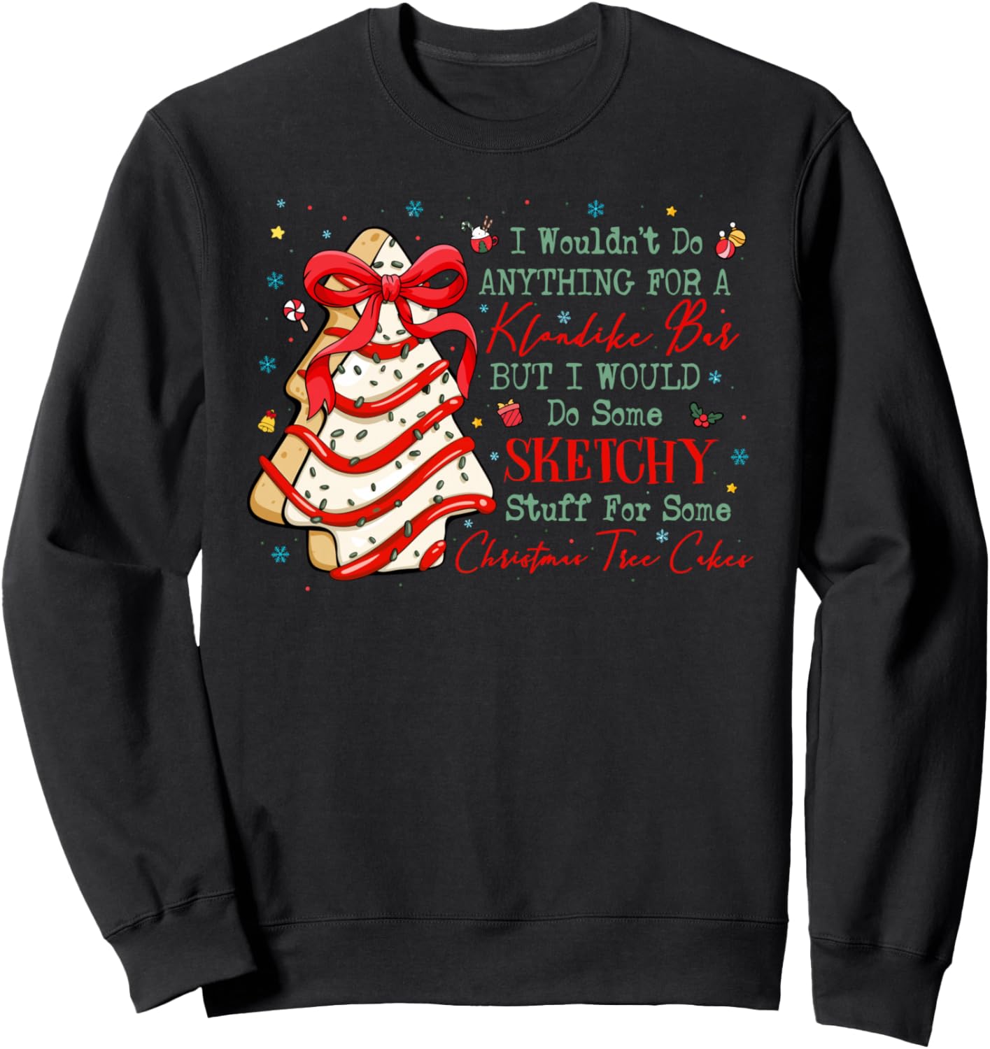 Christmas Tree Cakes Coquette Bow Xmas Pajamas Holiday Funny Sweatshirt