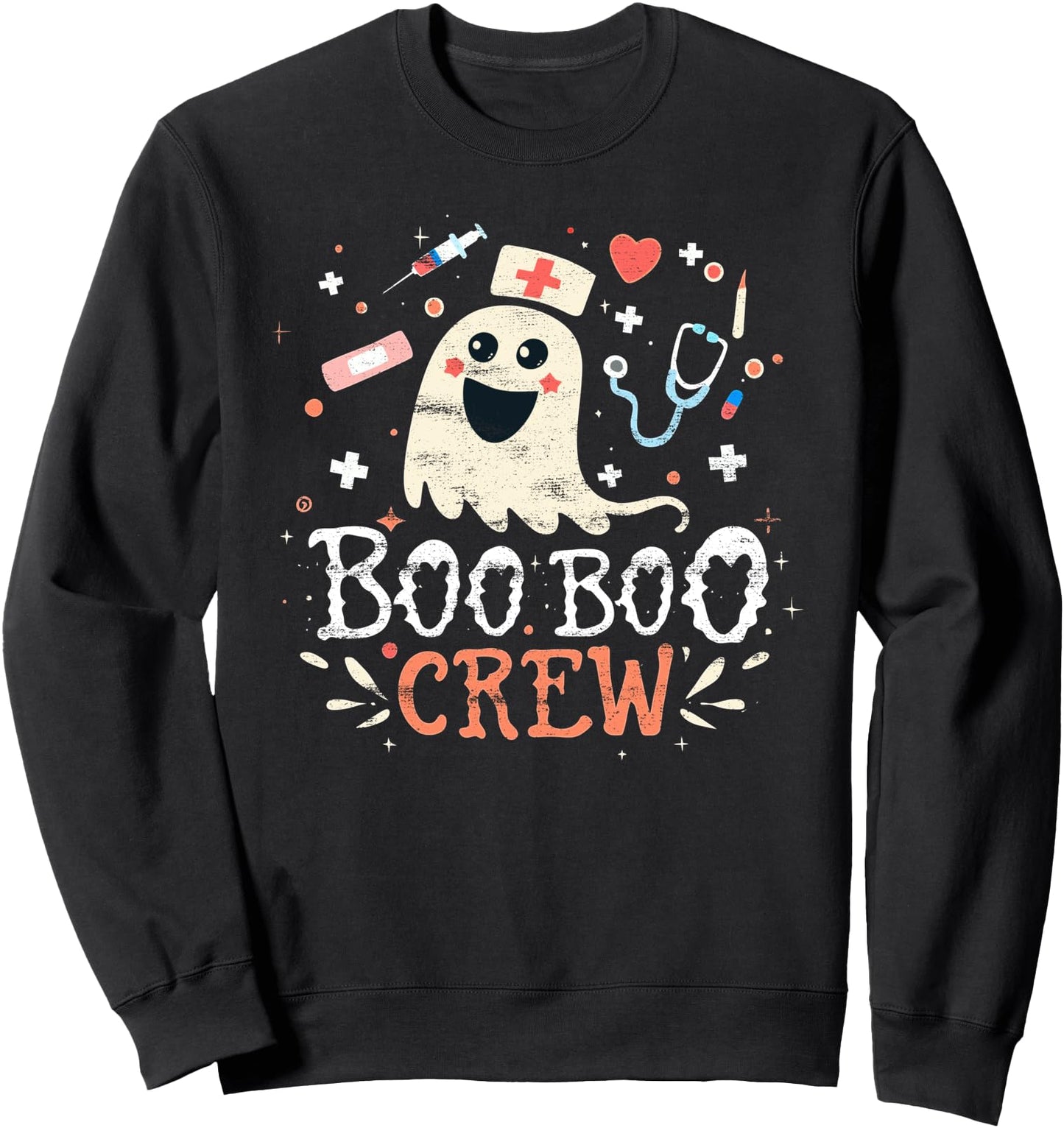 Funny Doctor Halloween Costume Boo Boo Crew Nurse EMT Sweatshirt