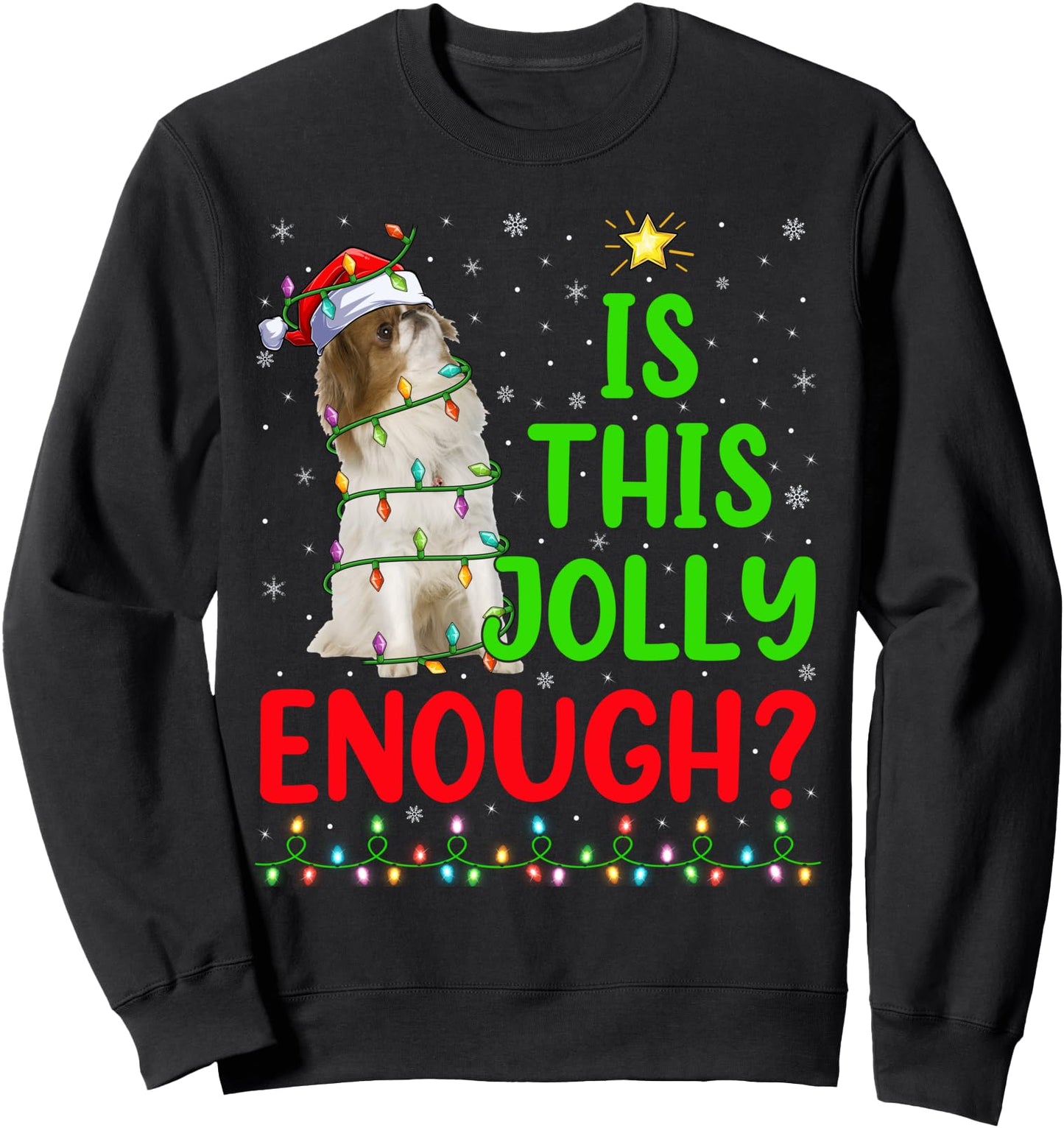 Funny Xmas Tree Is This Jolly Enough Japanese Chin Christmas Sweatshirt