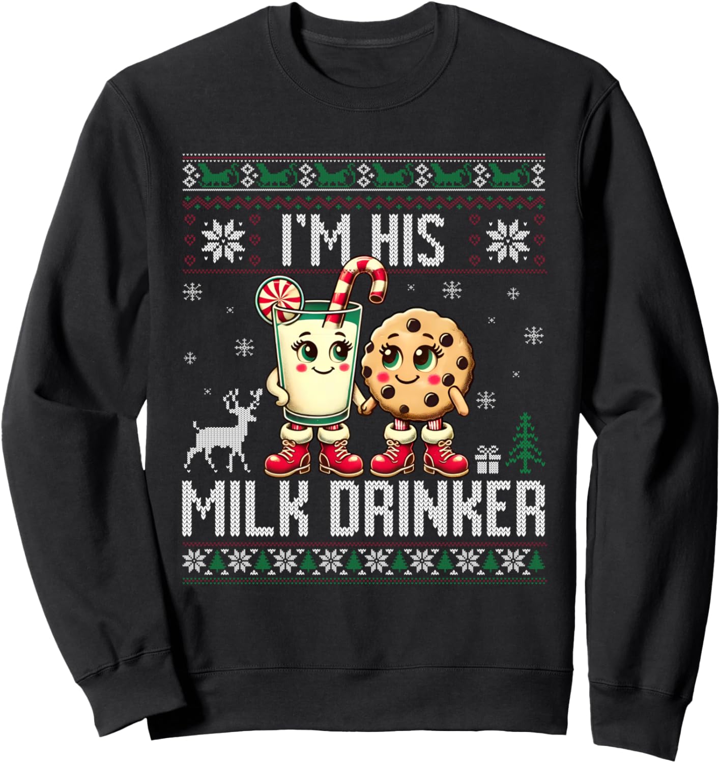 Funny I'm Her Cookie Eater I'm His Milk Drinker Ugly Xmas Sweatshirt