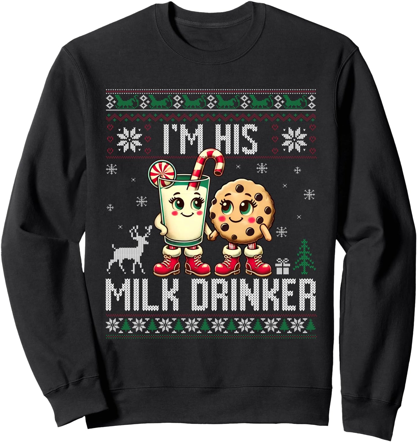 Funny I'm Her Cookie Eater I'm His Milk Drinker Ugly Xmas Sweatshirt