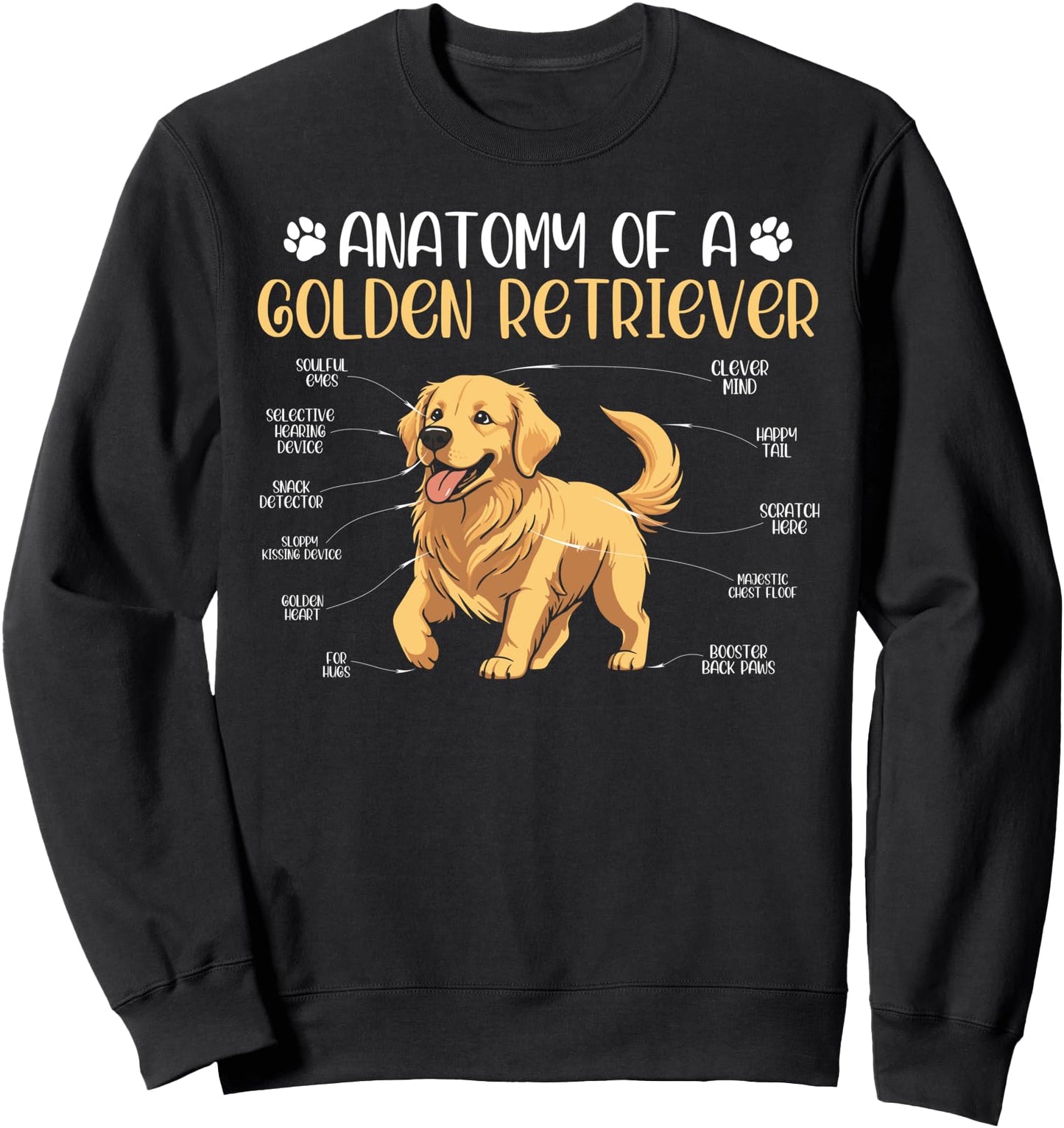anatomy of a golden retriever dog Sweatshirt