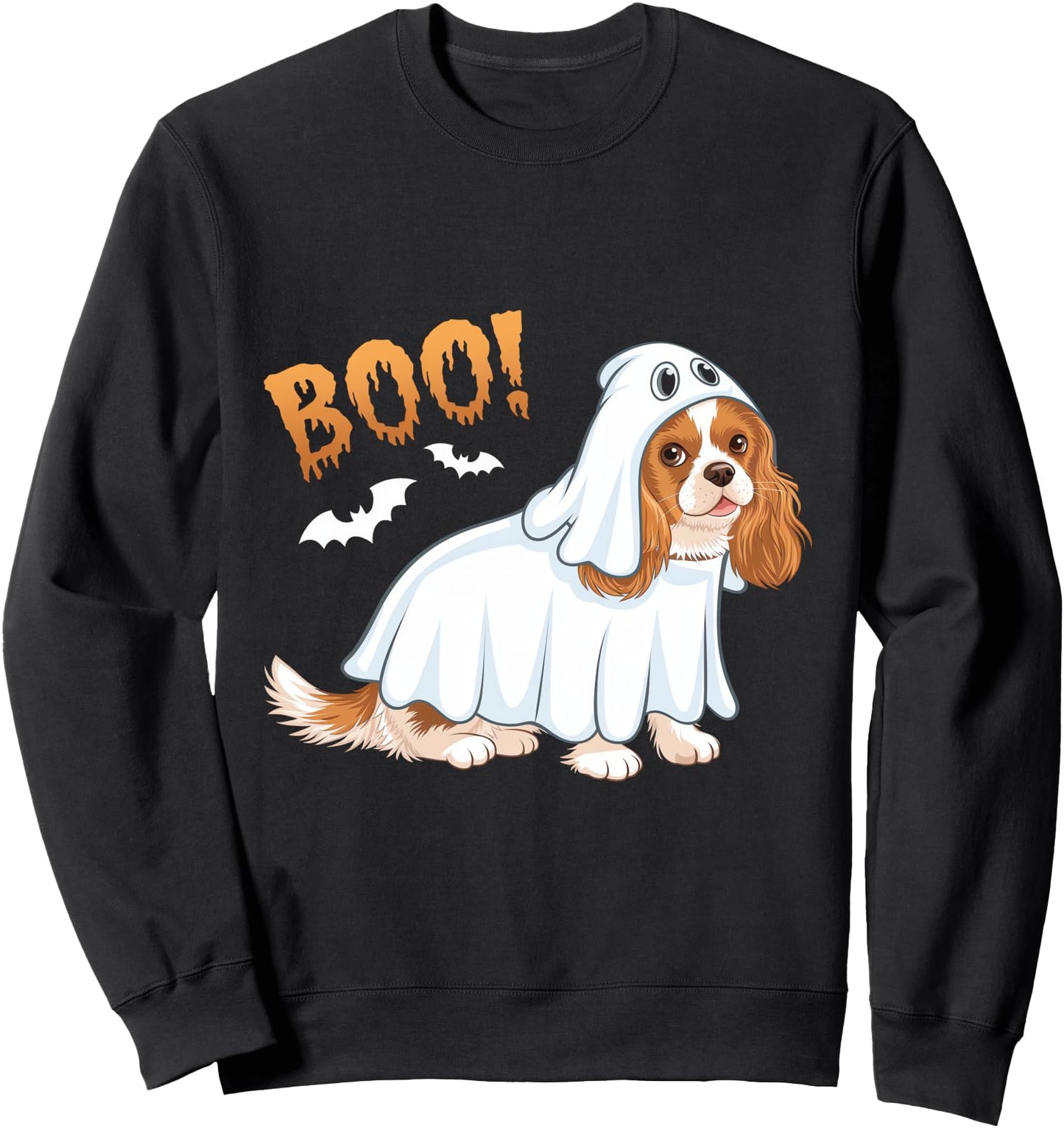 Cavalier King Charles Spaniel Ghost Halloween Funny Boo Sweatshirt