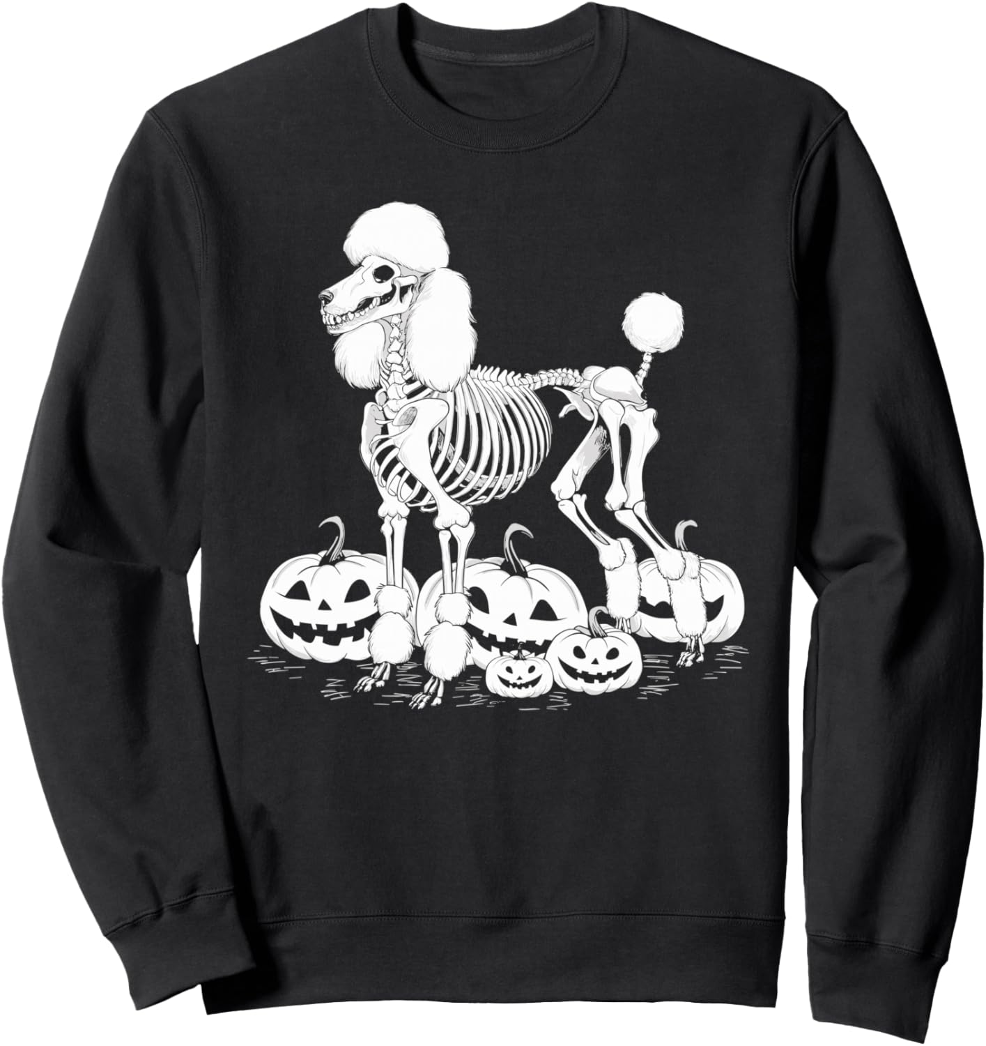 Poodle Skeleton Birthday Halloween Dog Mens Womens Kids Sweatshirt