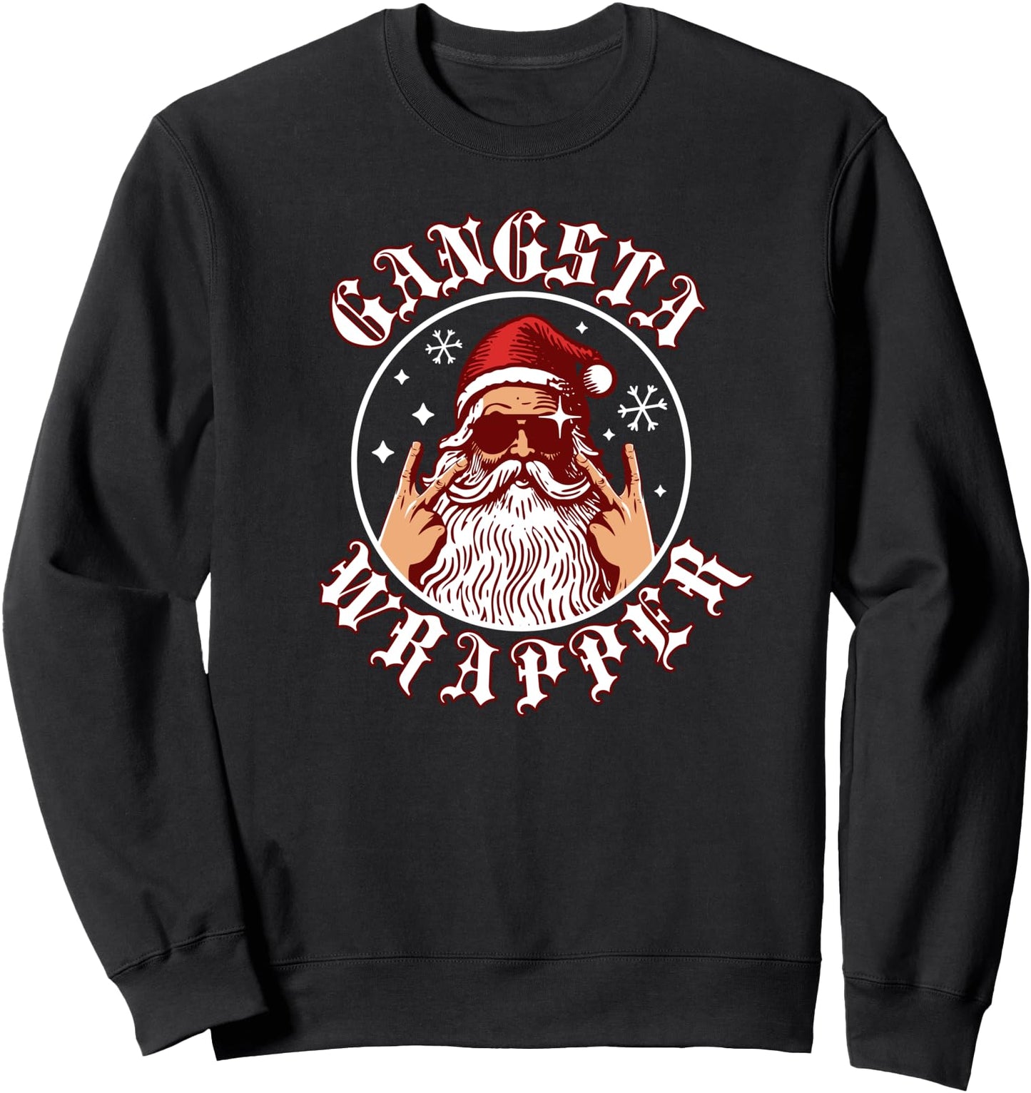 Gangsta Wrapper - Funny Santa Claus Ugly Christmas Sweater Sweatshirt