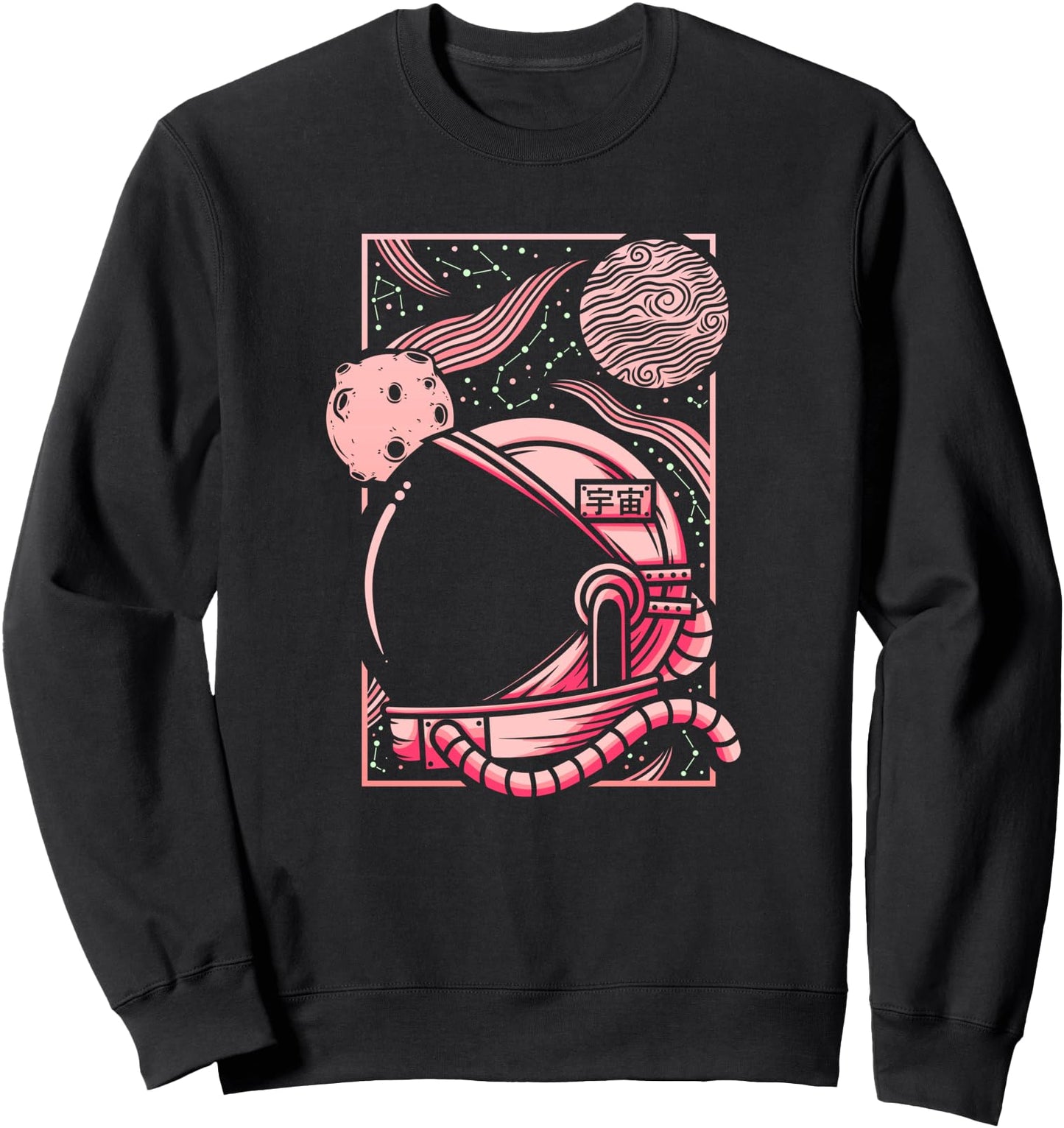 Vaporwave Aesthetic Japanese Astronaut Helmet Sweatshirt