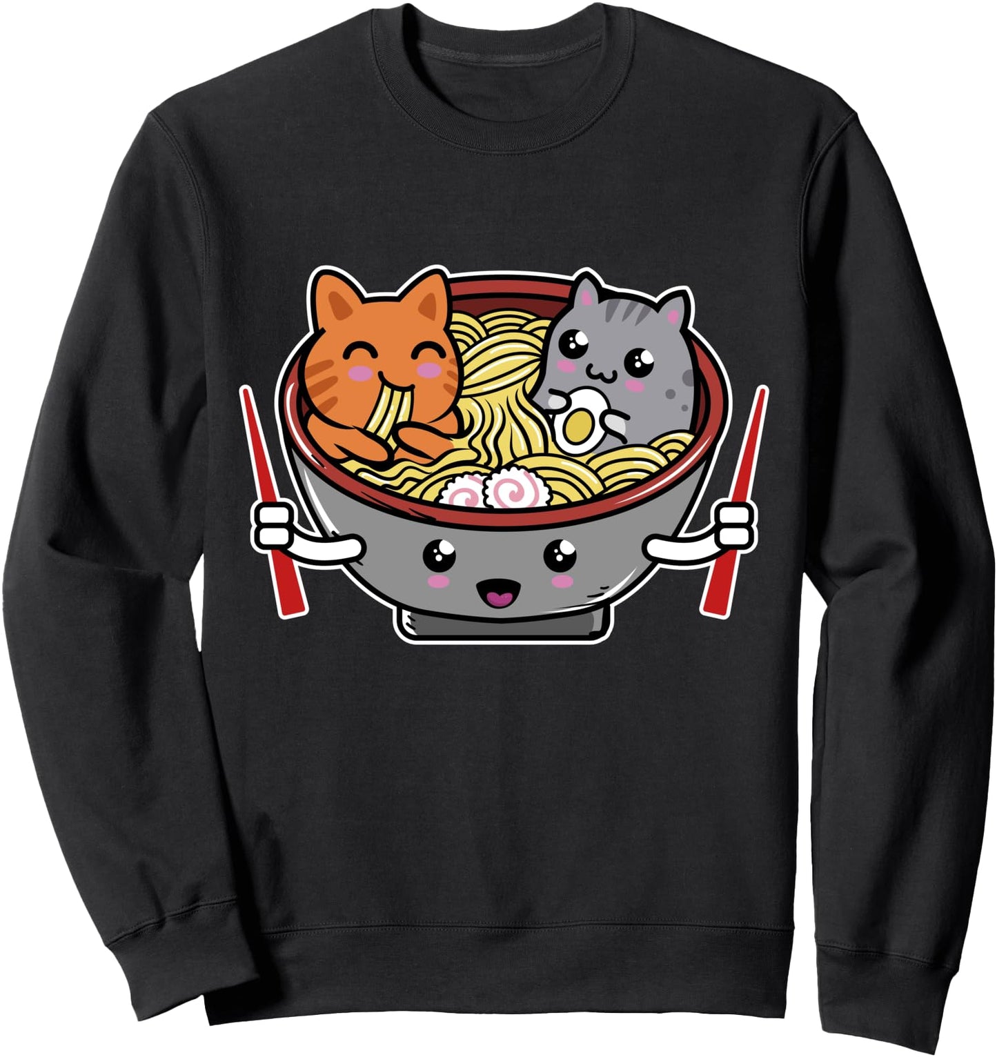 Kawaii Japanese Anime Ramen Noodle Cat Sweatshirt Sweatshirt