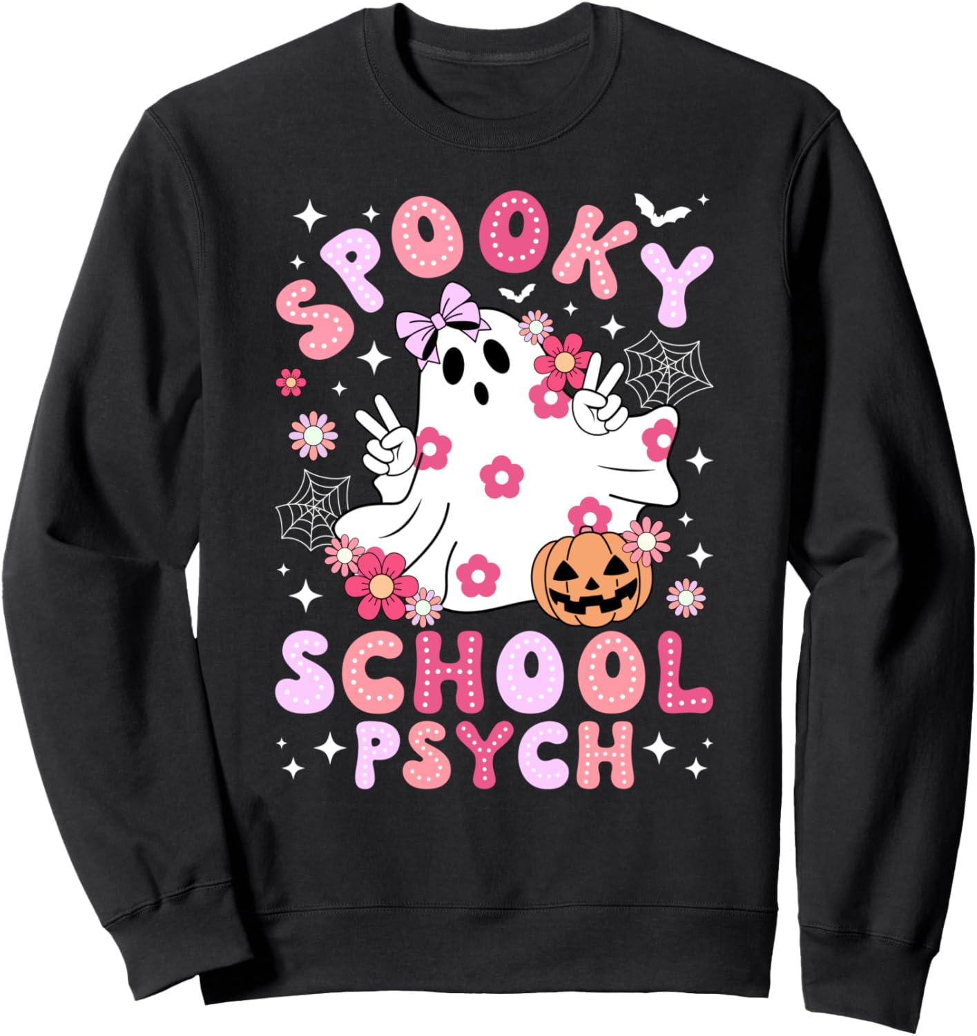 Spooky School Psych Halloween School Psychologist Groovy Sweatshirt