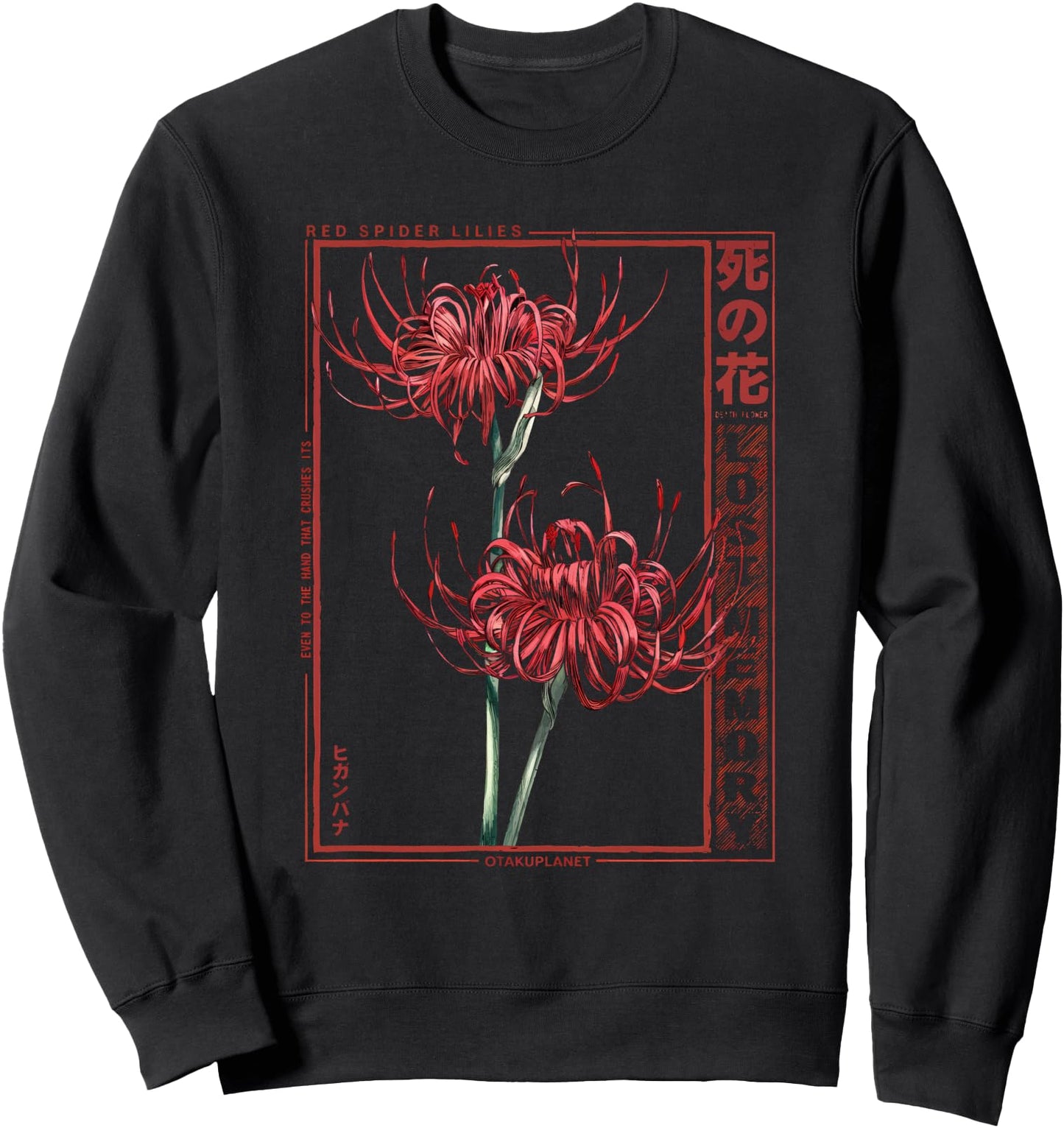 Japanese Spider Lily Soft Grunge Anime Aesthetic Flower Sweatshirt