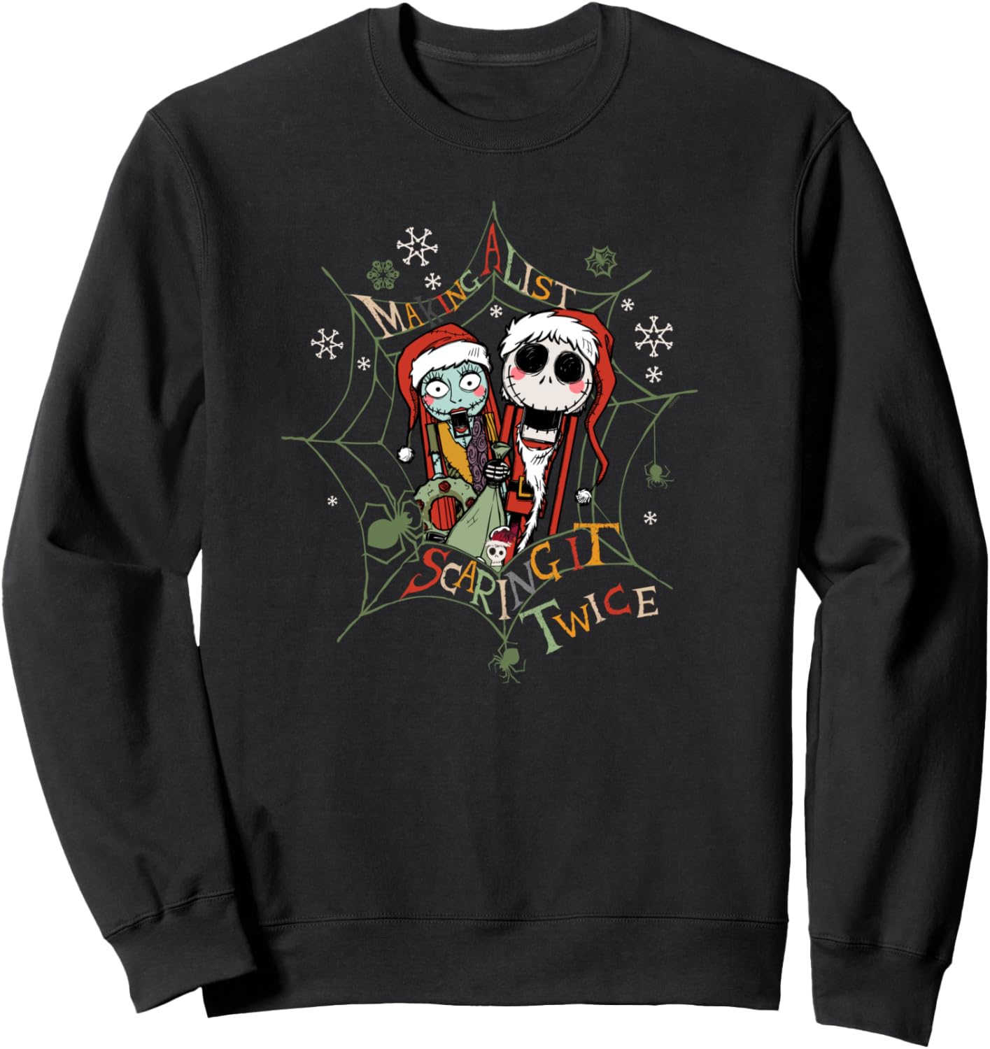 Disney Nightmare Before Christmas Jack Sally Making a List Sweatshirt