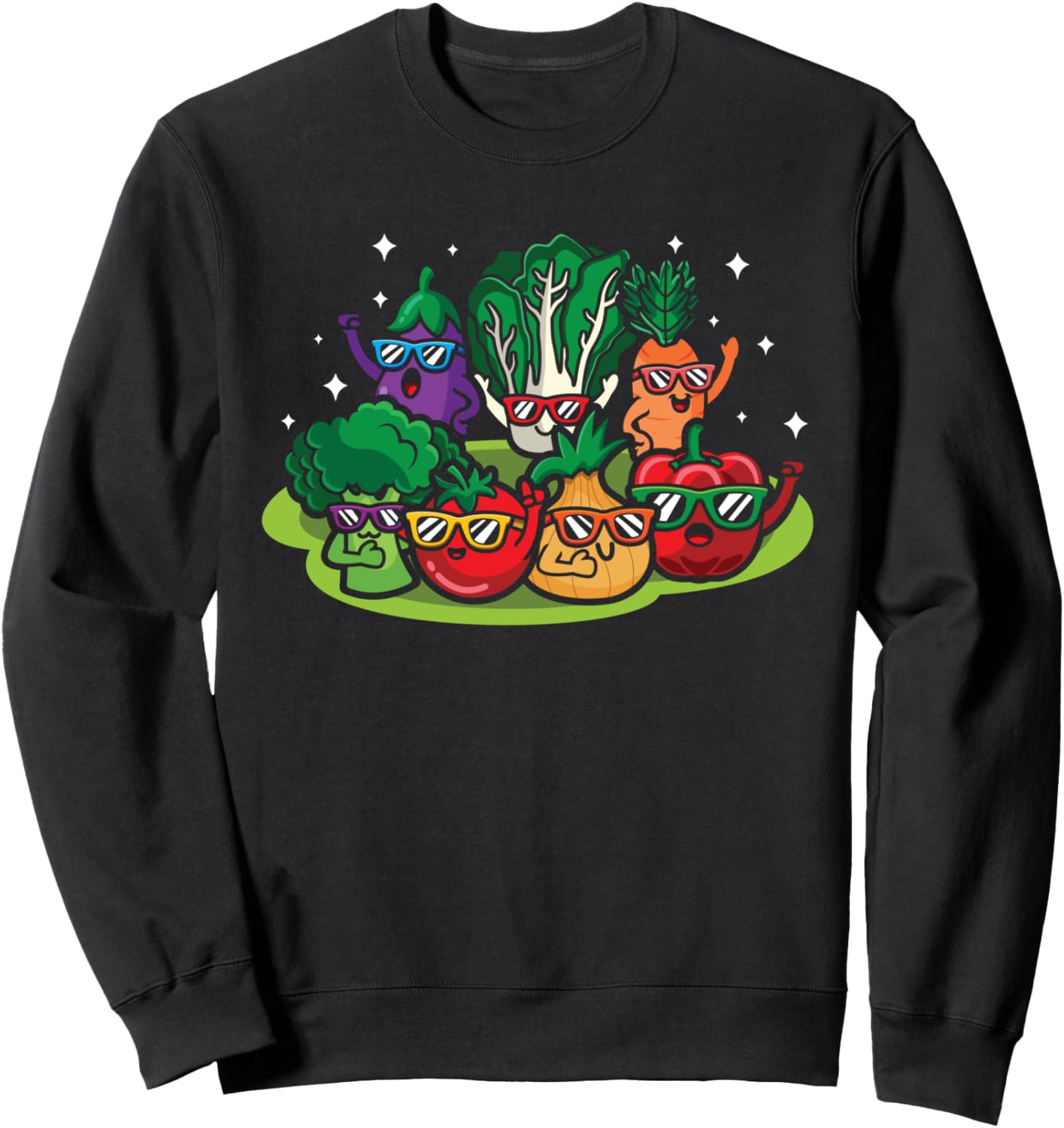 Cool Veggies With Sunglasses Gardening Vegan Vegetarian Sweatshirt