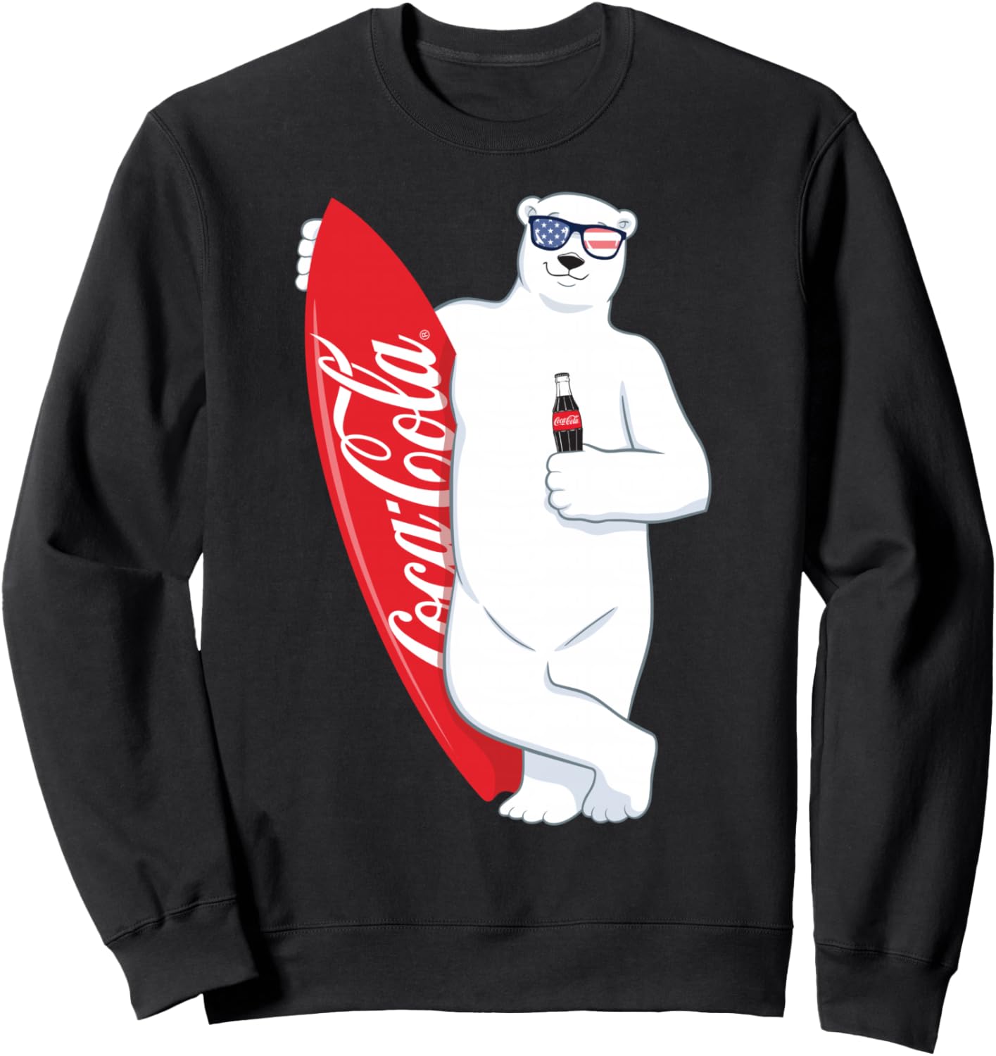 Coca-Cola American Flag Polar Bear Surfer Sweatshirt