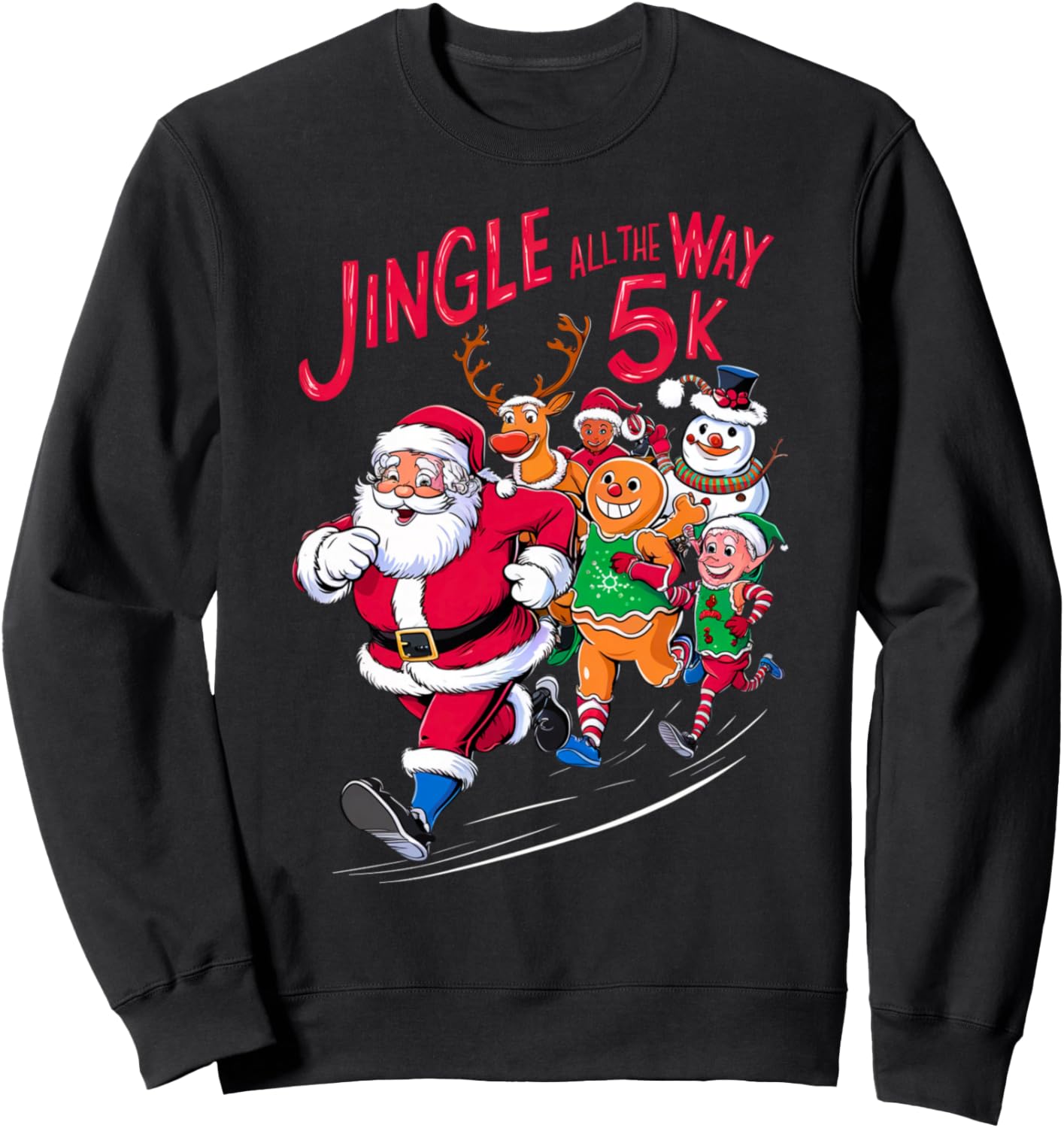Christmas Santa Running Runner Costume Xmas 5k Marathon Team Sweatshirt