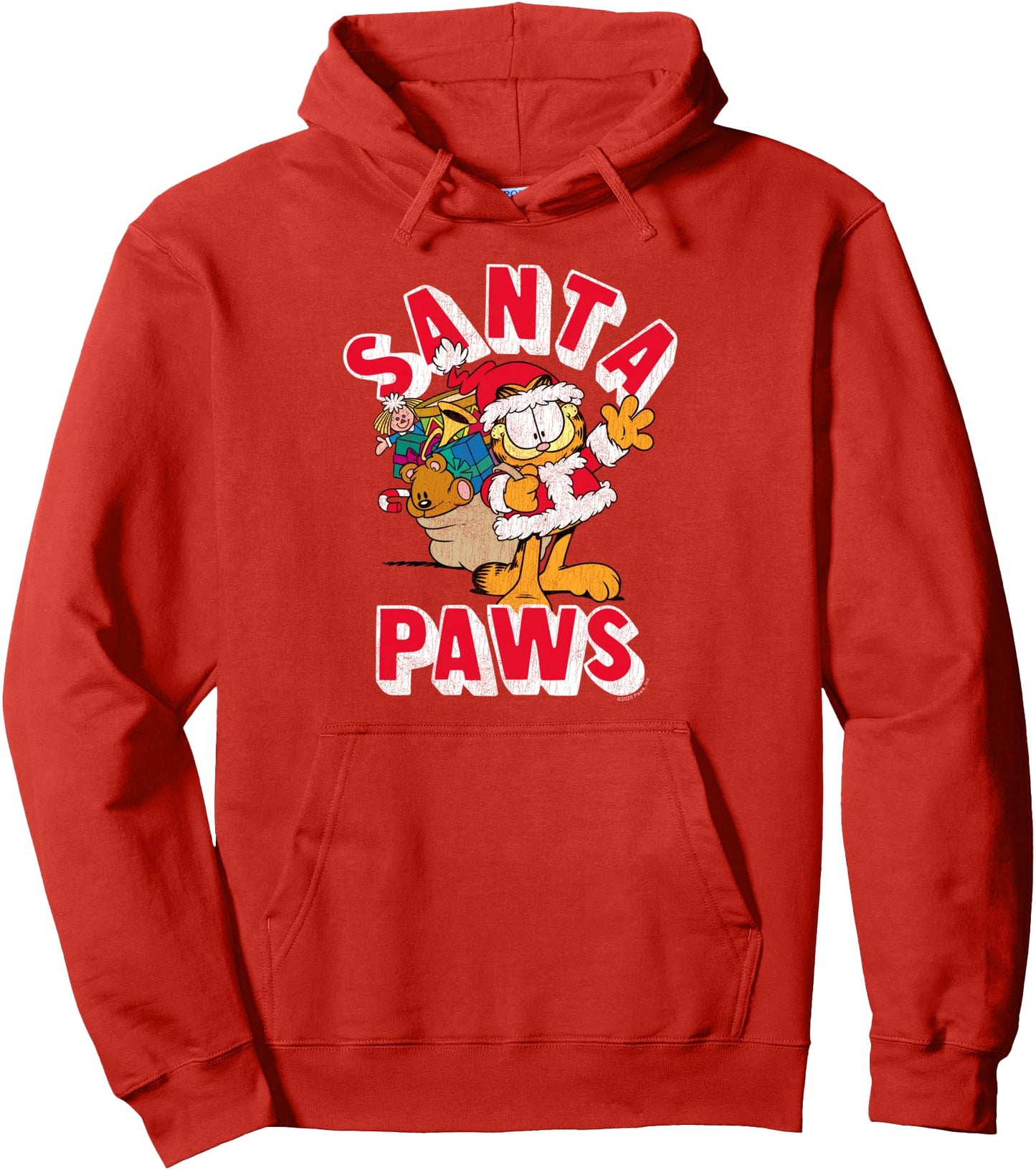 Garfield Santa Paws Cute Christmas Delivery Cartoon Cat Pullover Hoodie