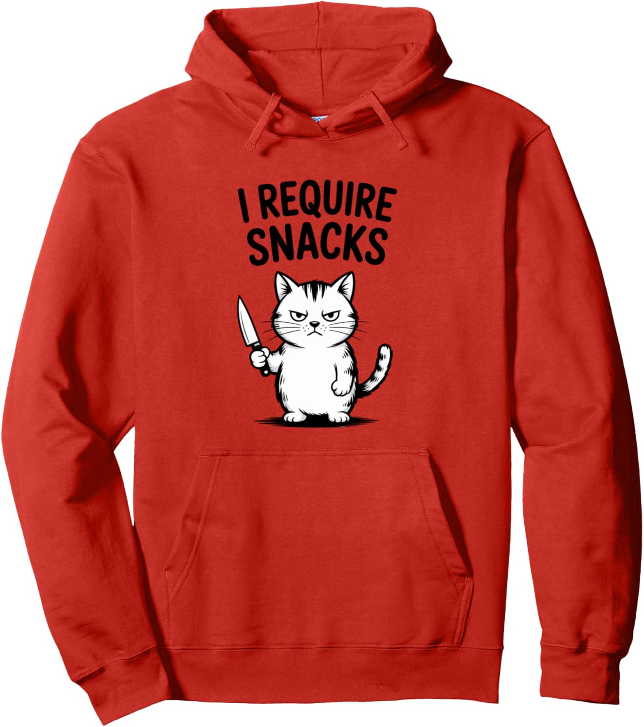 I Require Snacks Funny Cat Pullover Hoodie