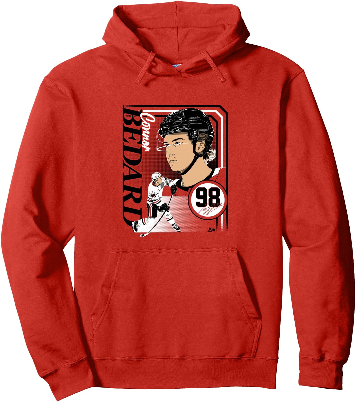 Connor Bedard: Collage Frame - Chicago Hockey Pullover Hoodie
