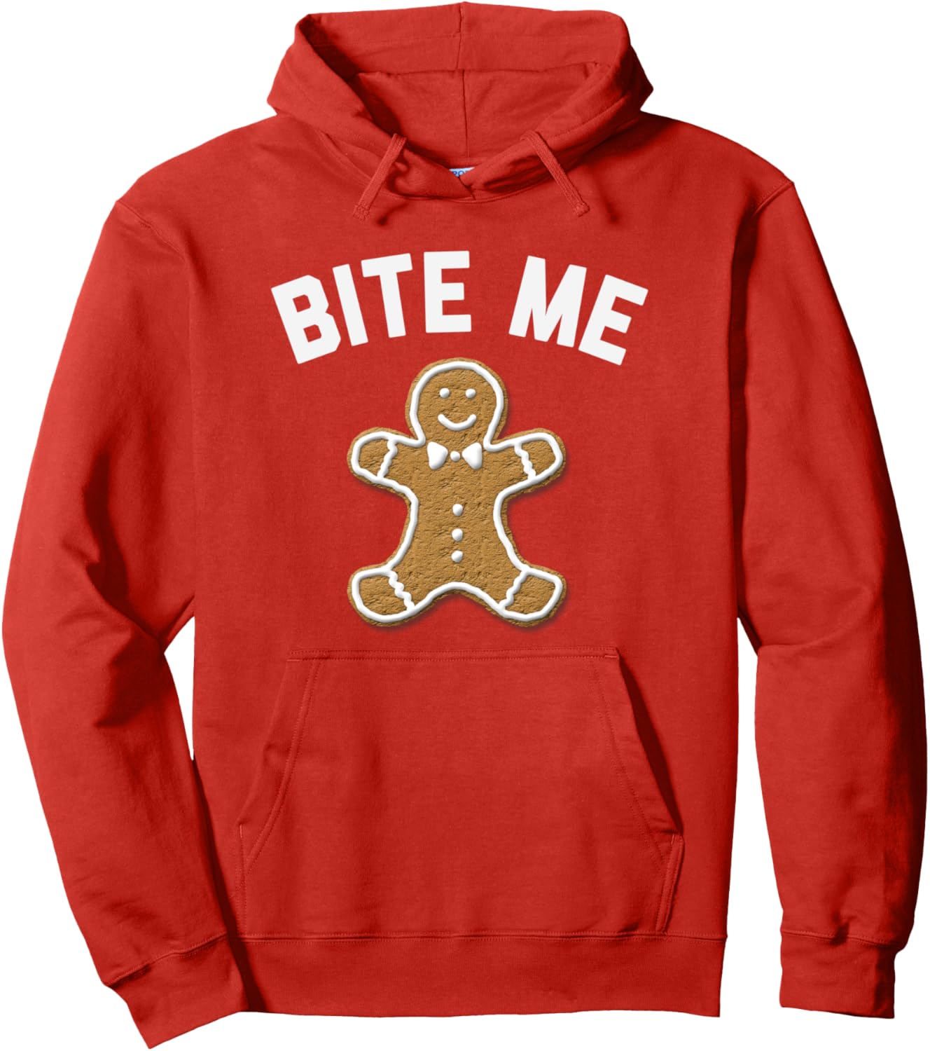 Bite Me Funny Christmas Cookie Gingerbread Cookie Pullover Hoodie