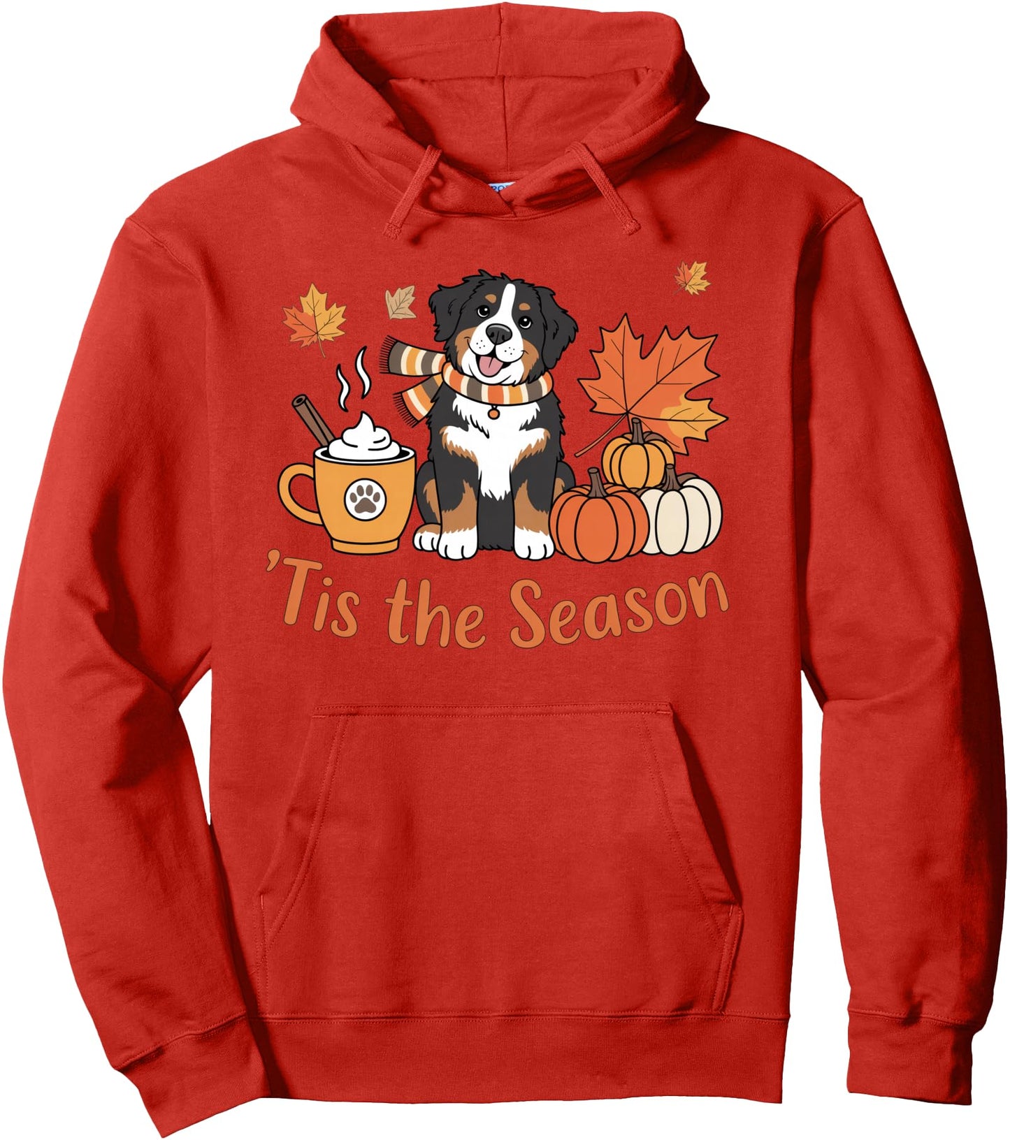 Tis The Season Bernese Mountain Dog Fall Pumpkin Coffee Pullover Hoodie