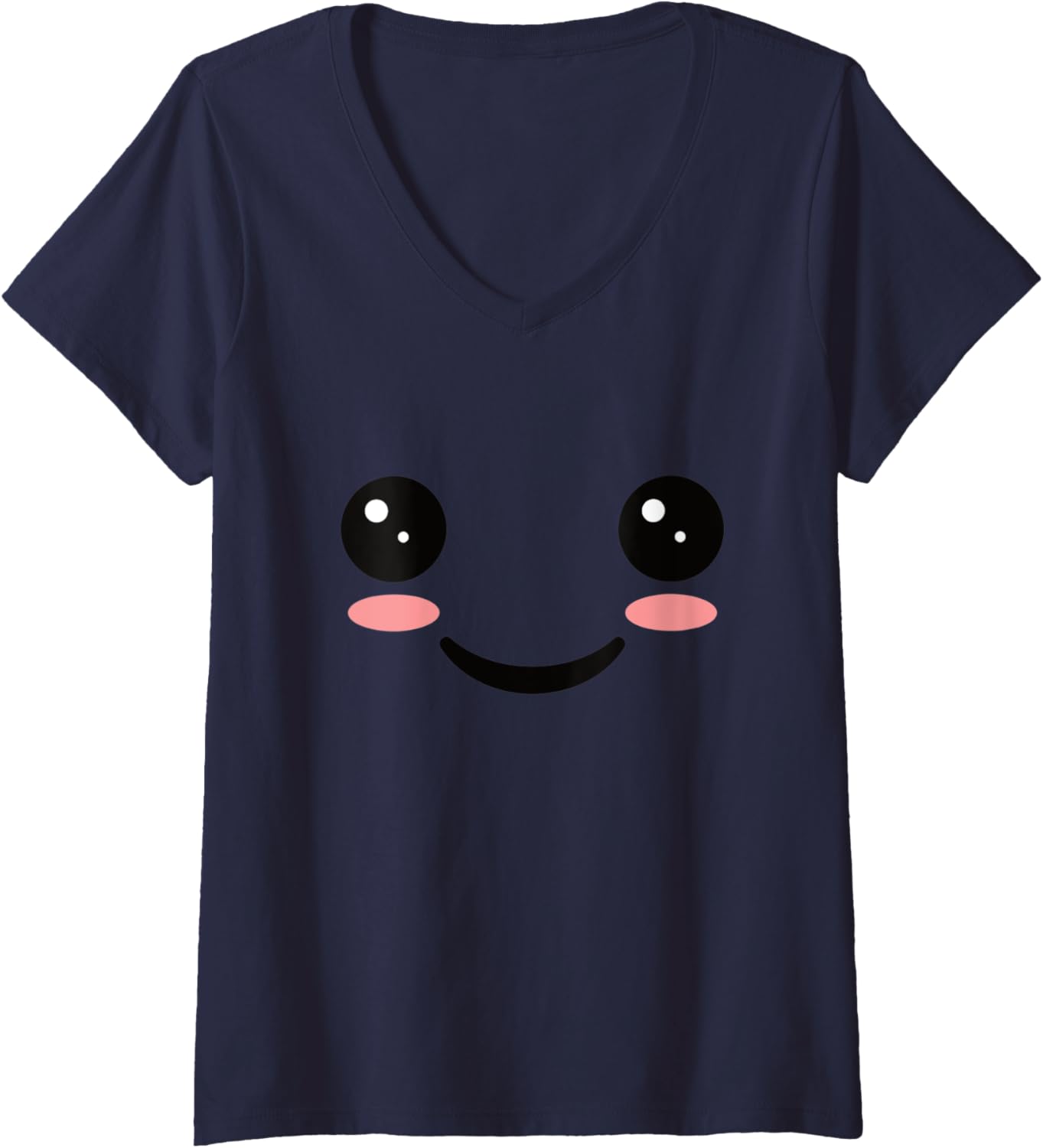 Womens Funny Cute Kawaii Cartoon Chibi Smile Family Unique Design V-Neck