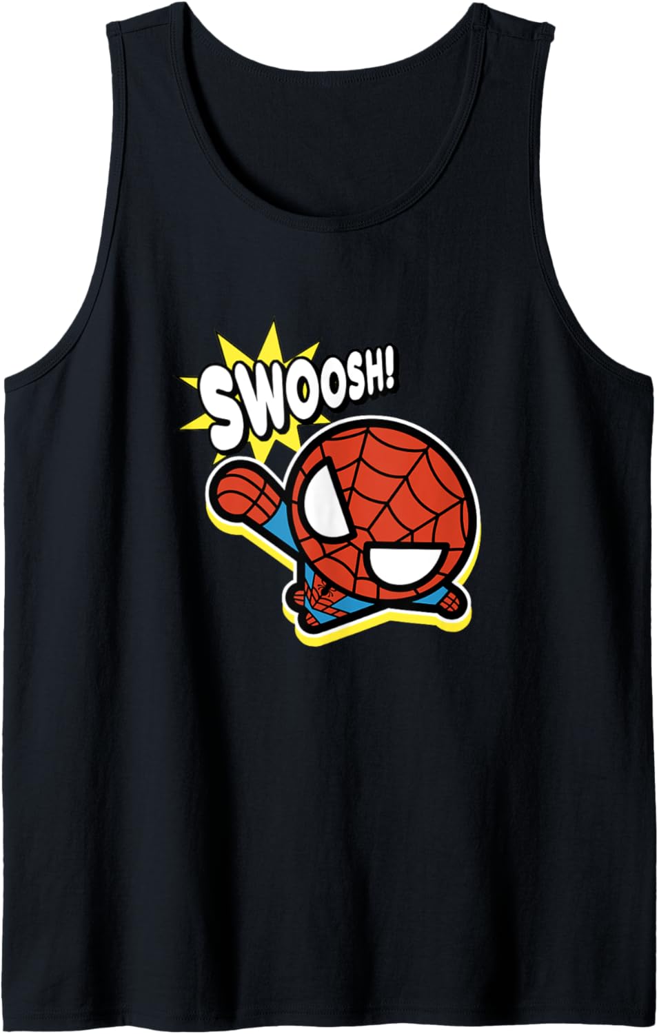 Marvel Kawaii Swoosh! Chibi Spidey Jumping Into Action Logo Tank Top