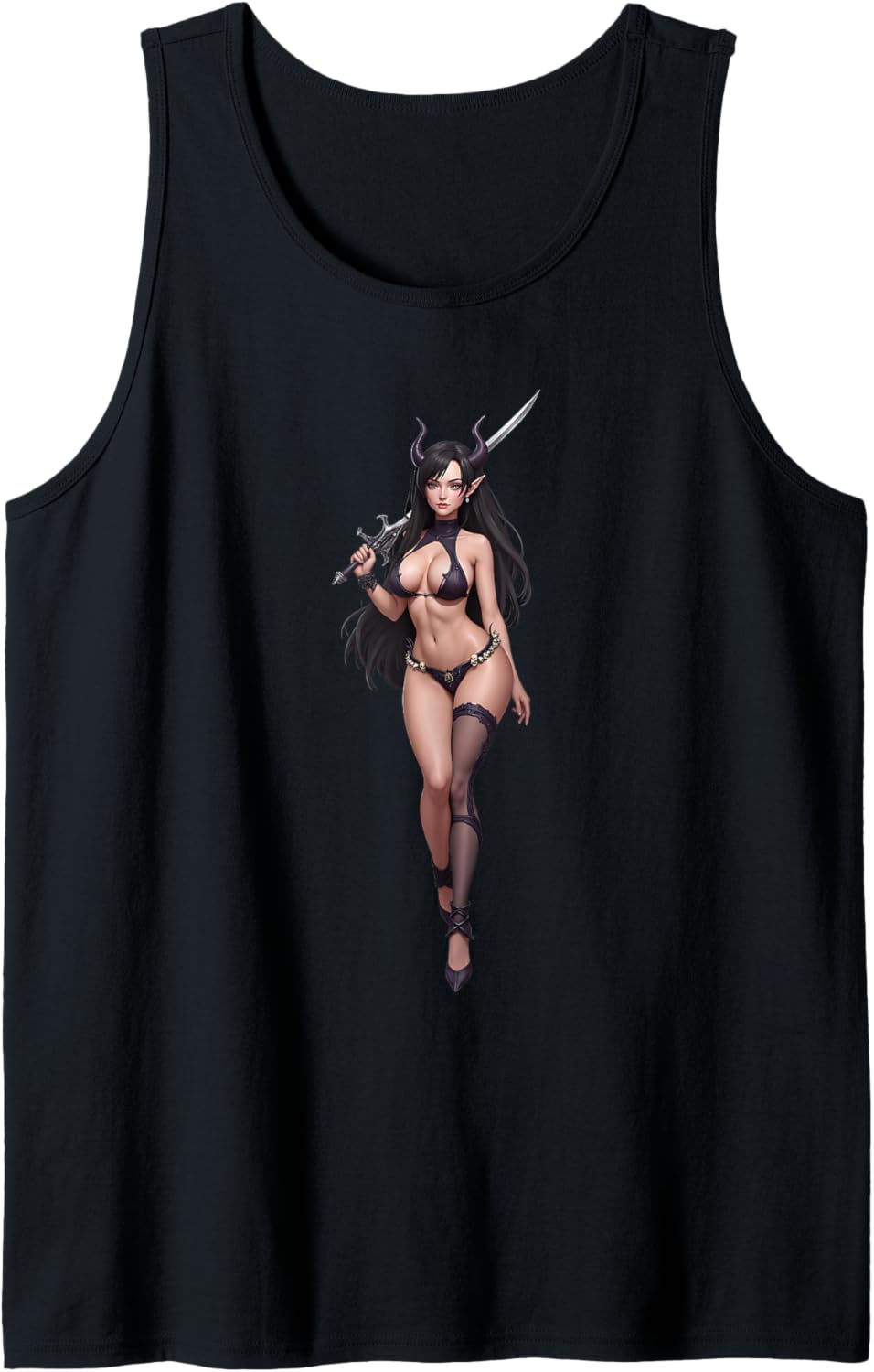 Dark Elf Anime Waifu Ecchi Fantasy Art Tank Top