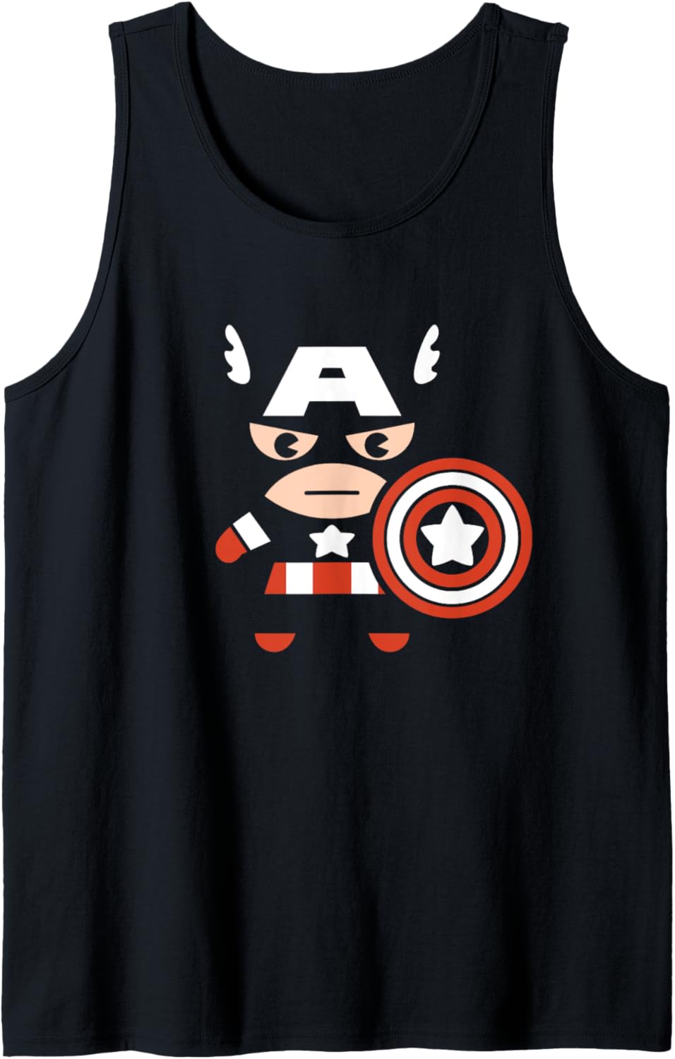 Marvel Kawaii Chibi Captain America Minimalistic Logo Tank Top