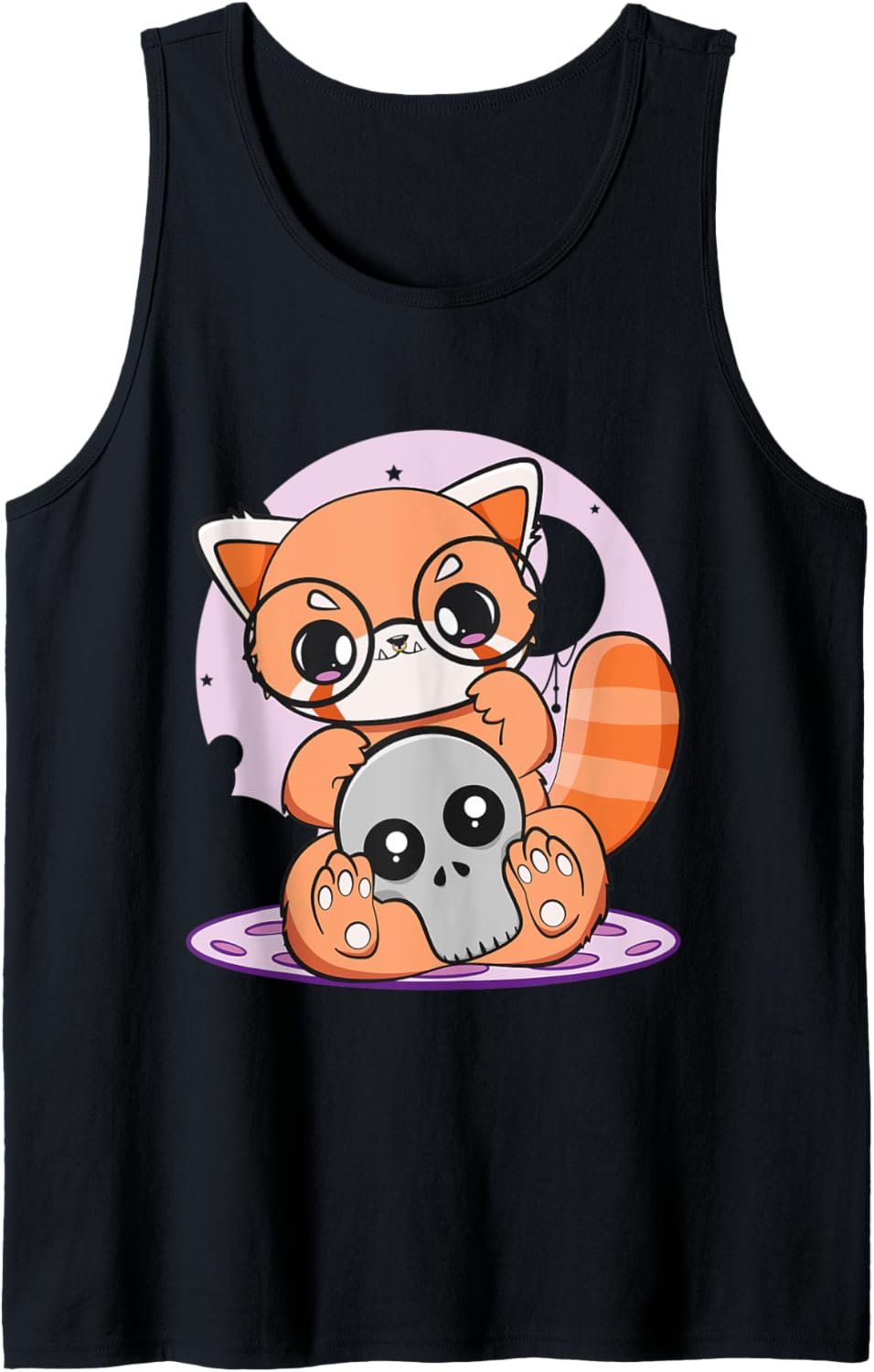 Pastel Goth Red Panda With Glasses Anime Cute Chibi Otaku Tank Top