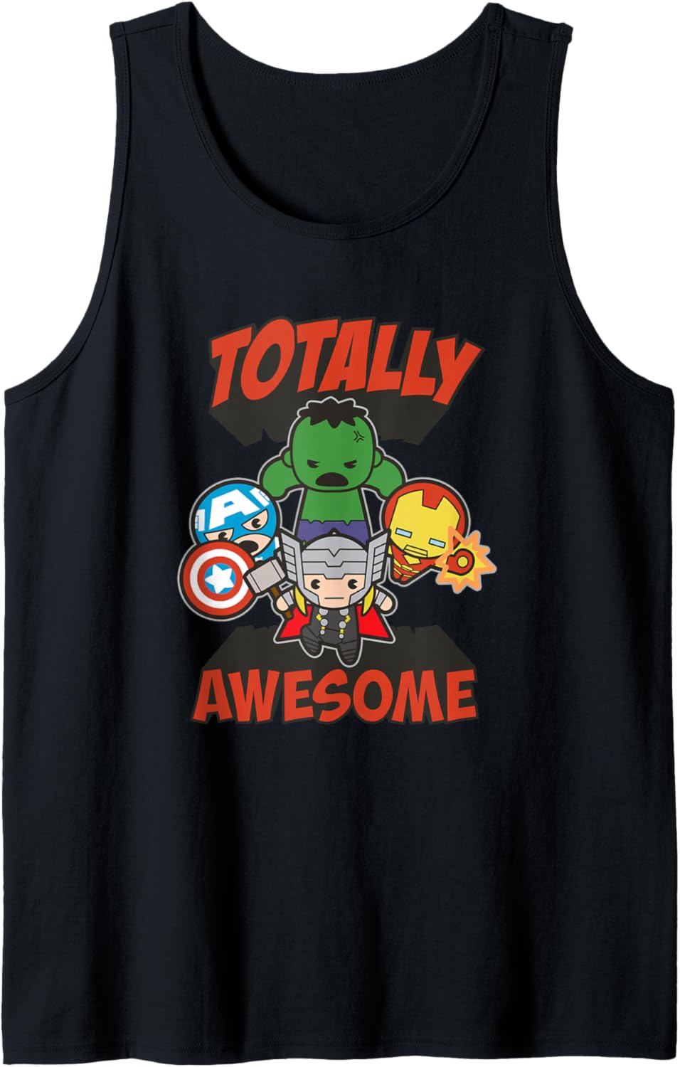 Marvel Kawaii Totally Awesome Chibi Avengers Group Shot V2 Tank Top