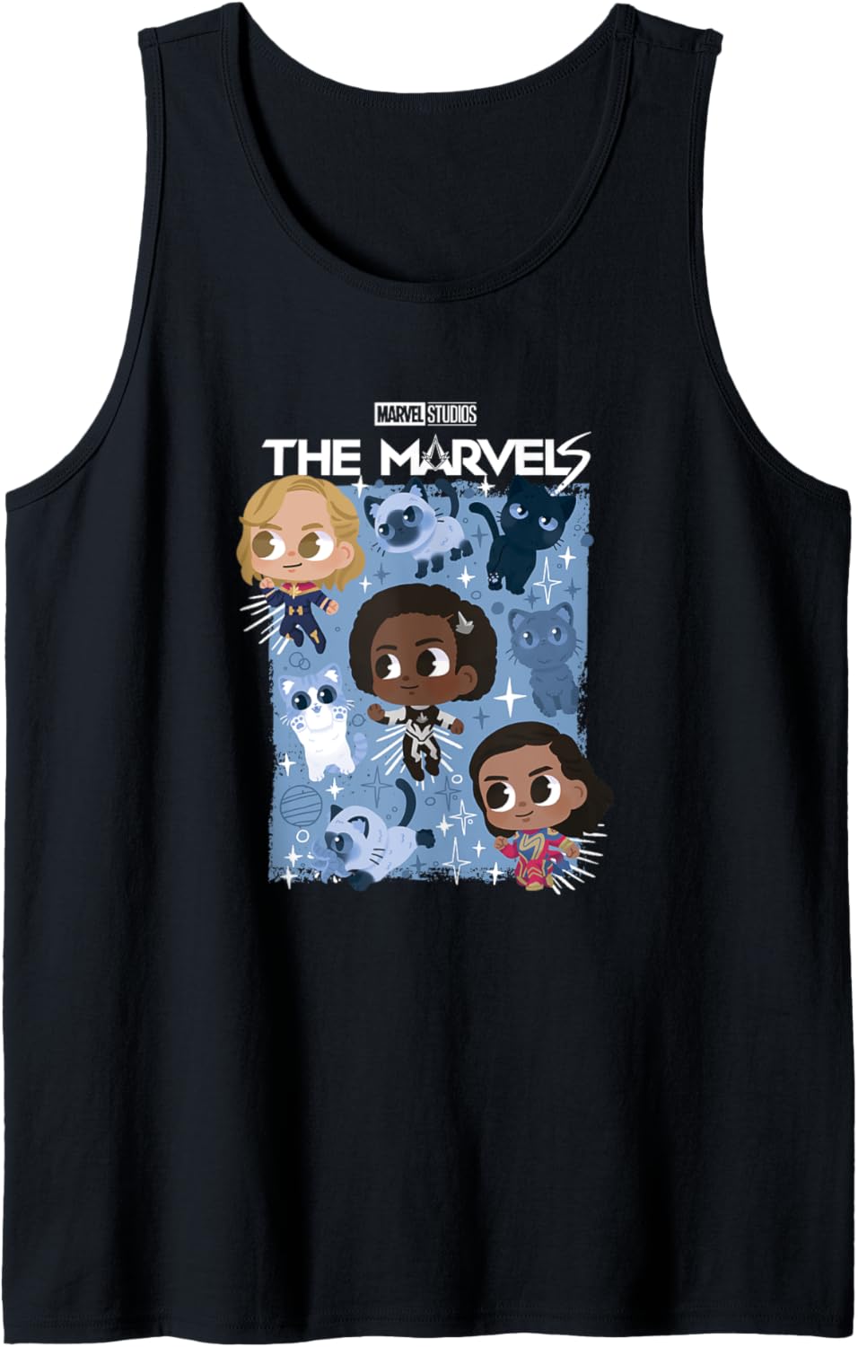 Marvel The Marvels Flerken Chibi Super Hero Cute Trio Poster Tank Top