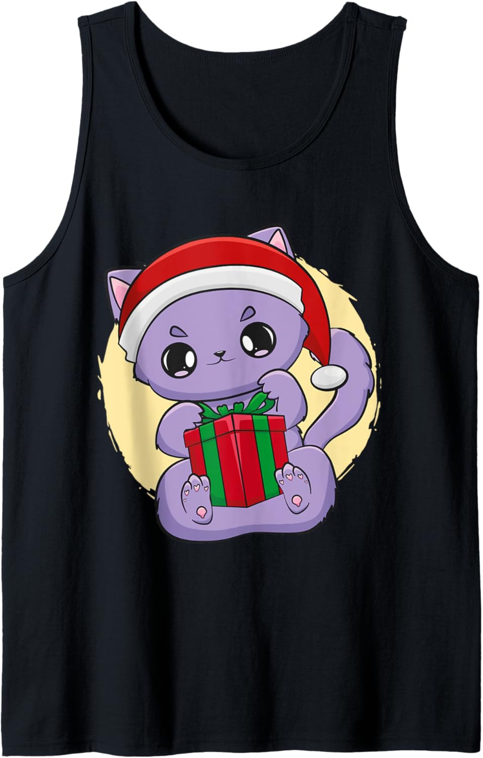 Cat Kitten Anime Chibi Neko Japanese Kawaii Cute Chibi Santa Tank Top