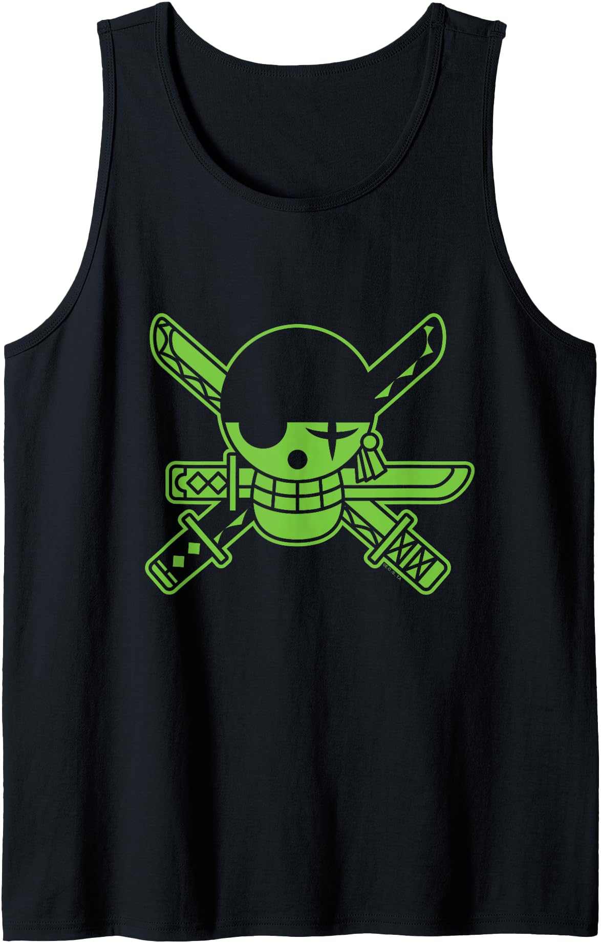 One Piece Anime Green Roronoa Zoro Jolly Roger Tank Top