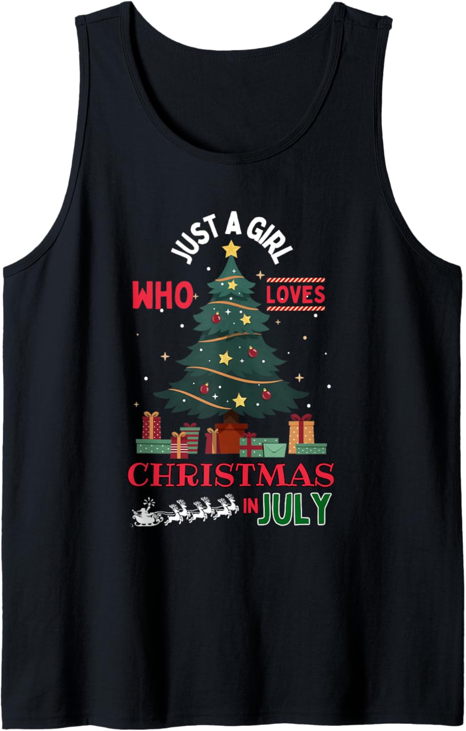 Just A Girl Who Loves Christmas In July Xmas Summer Kids Tank Top