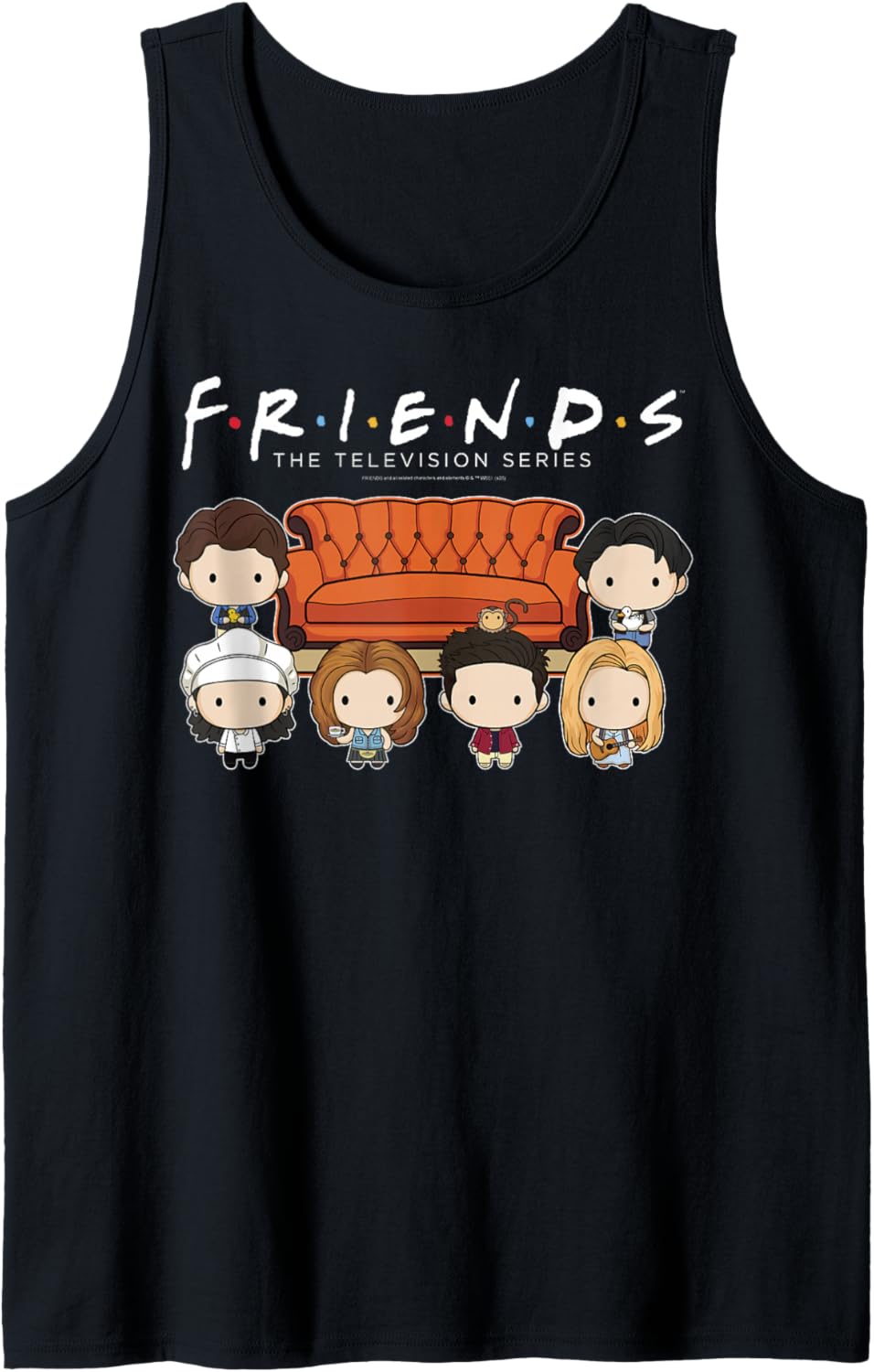 Friends Chibi Characters Central Perk Coffee Shop Group Shot Tank Top