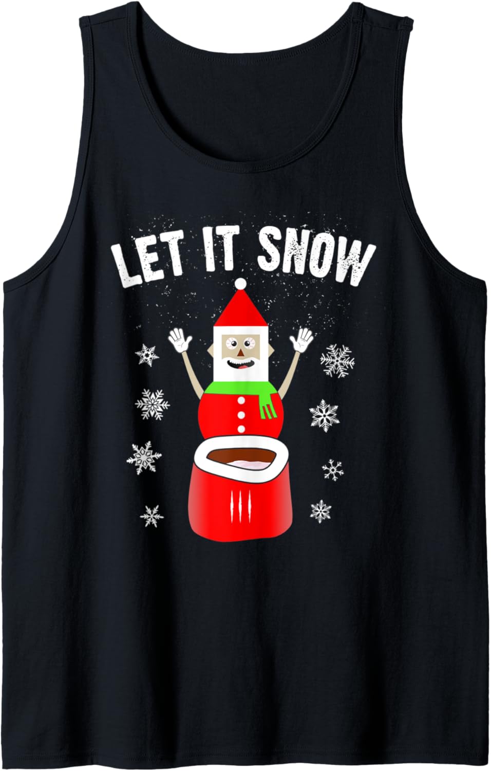 Let It Snow Cocaine Santa And Christmas gift bags Adult Xmas Tank Top