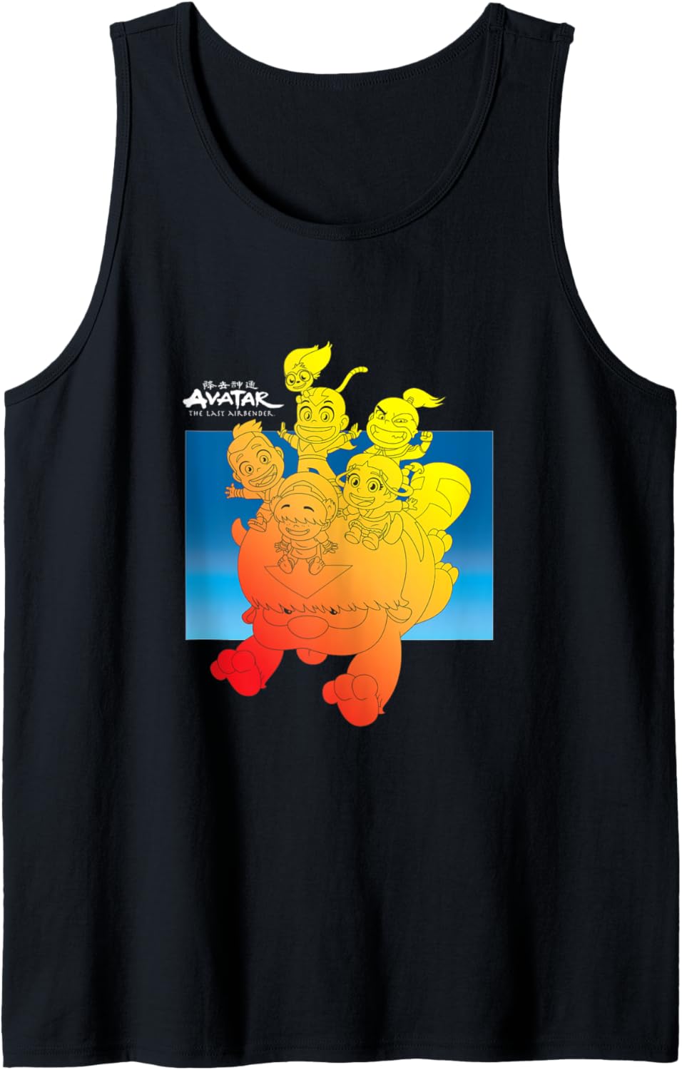 Avatar: The Last Airbender Chibi Cast On Appa Gradient Tank Top