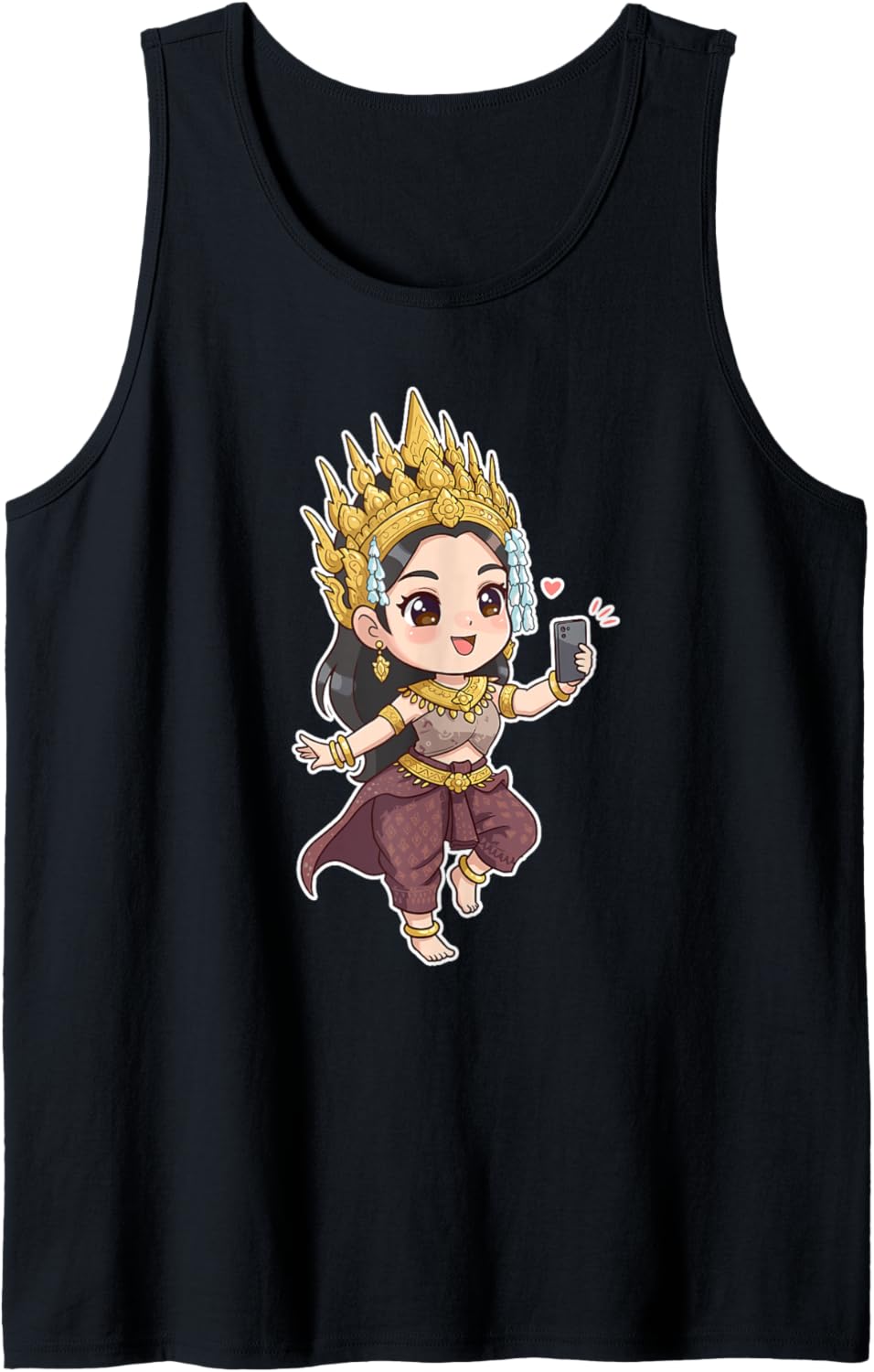 Cute Khmer Apsara Cambodian Chibi Cartoon Ar Tank Top