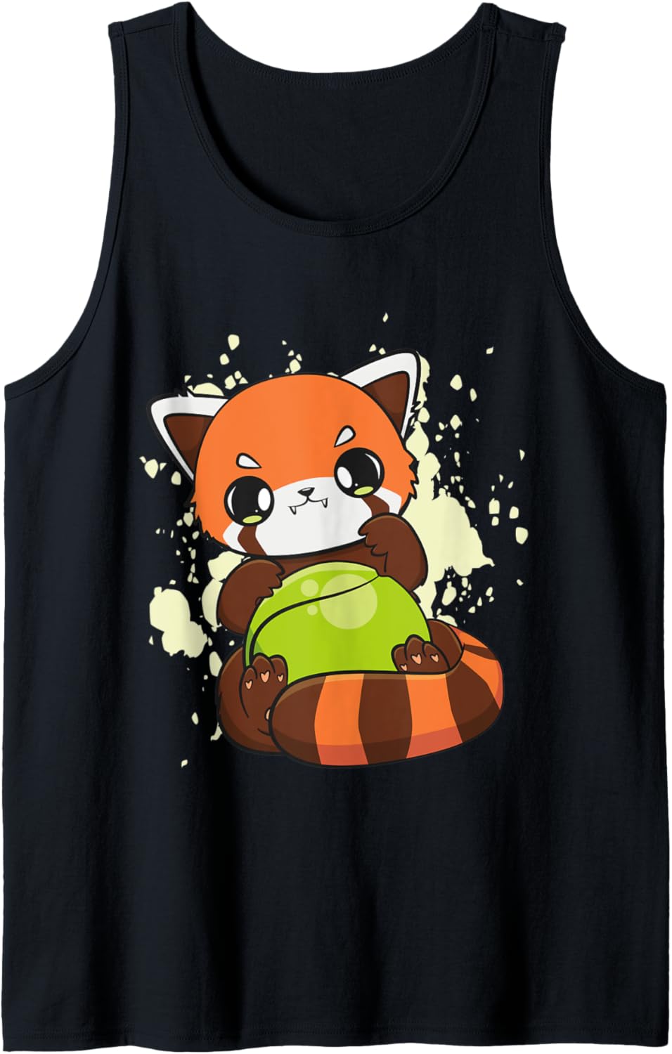 Cute Red Panda With Tennis Ball Sport Chibi Anime Otaku Tank Top