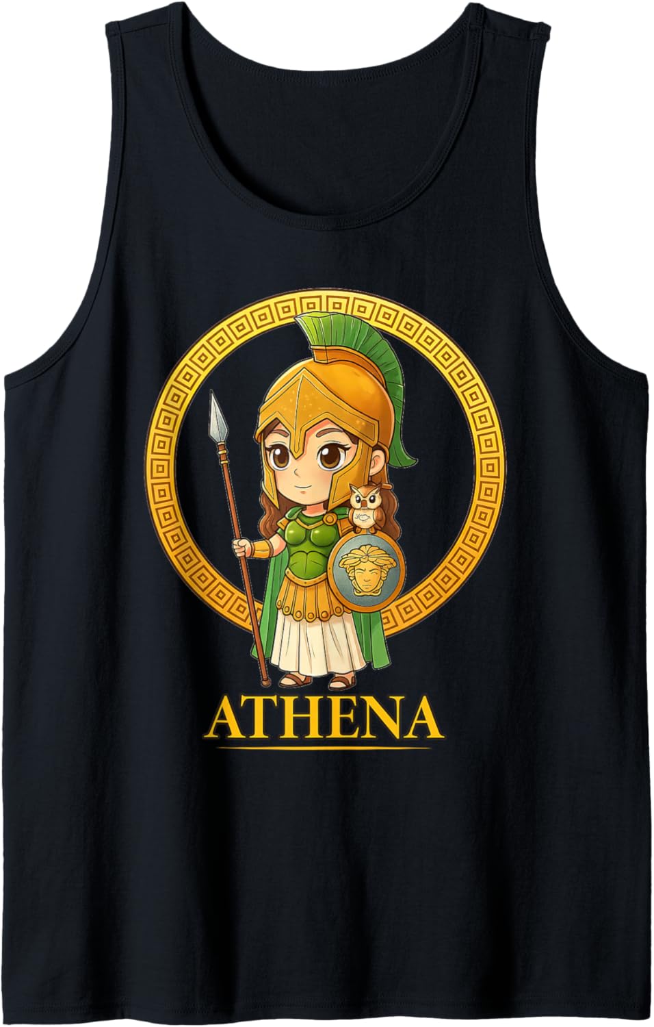 Kawaii Athena Greek Mythology Chibi Goddess Ancient Greece Tank Top