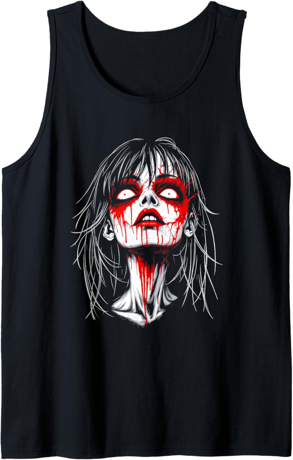 Horror Anime Manga Tee Gothic Outfit Japanese Chibi Girl Tank Top