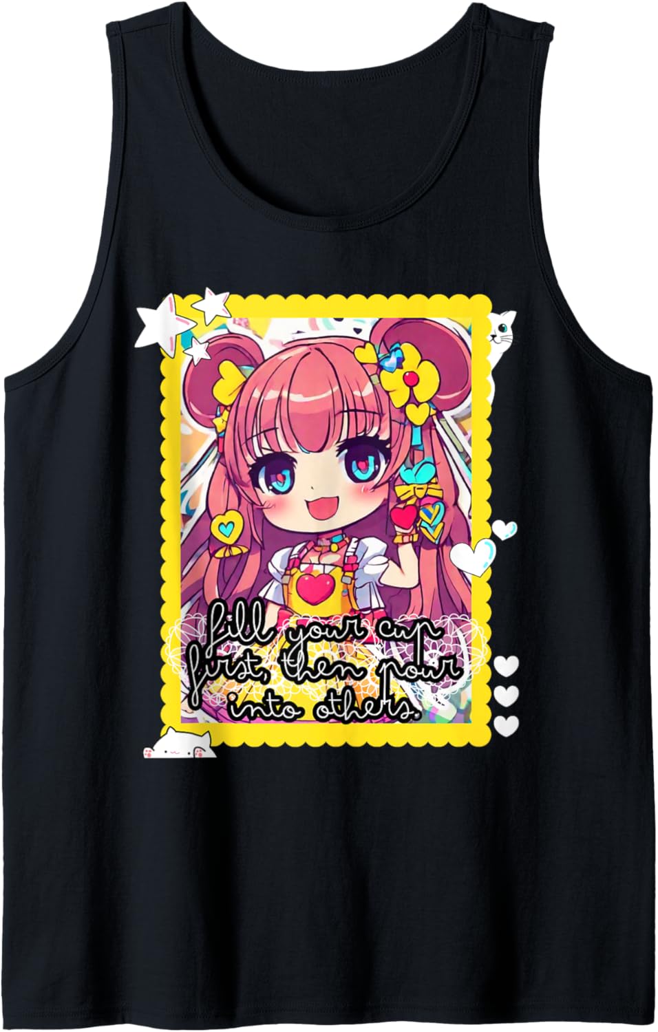Darkness Transformed, Kawaii Empowered Mental Health Chibi Tank Top